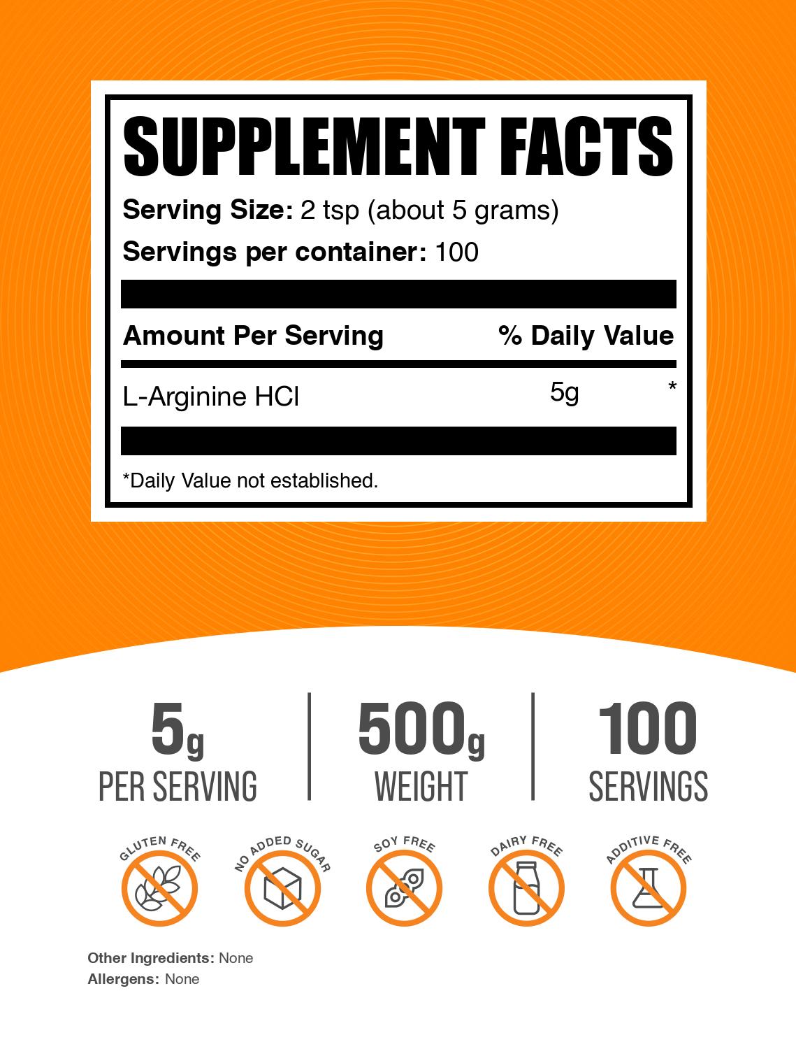 Premium L-Arginine HCl Powder 1000mg - Pure Amino Acid Supplement for Heart Health, Blood Flow & Muscle Growth - Vegan, Non-GMO, Gluten-Free - Ideal for Pre-Workout, Post-Workout & Daily Wellness Support