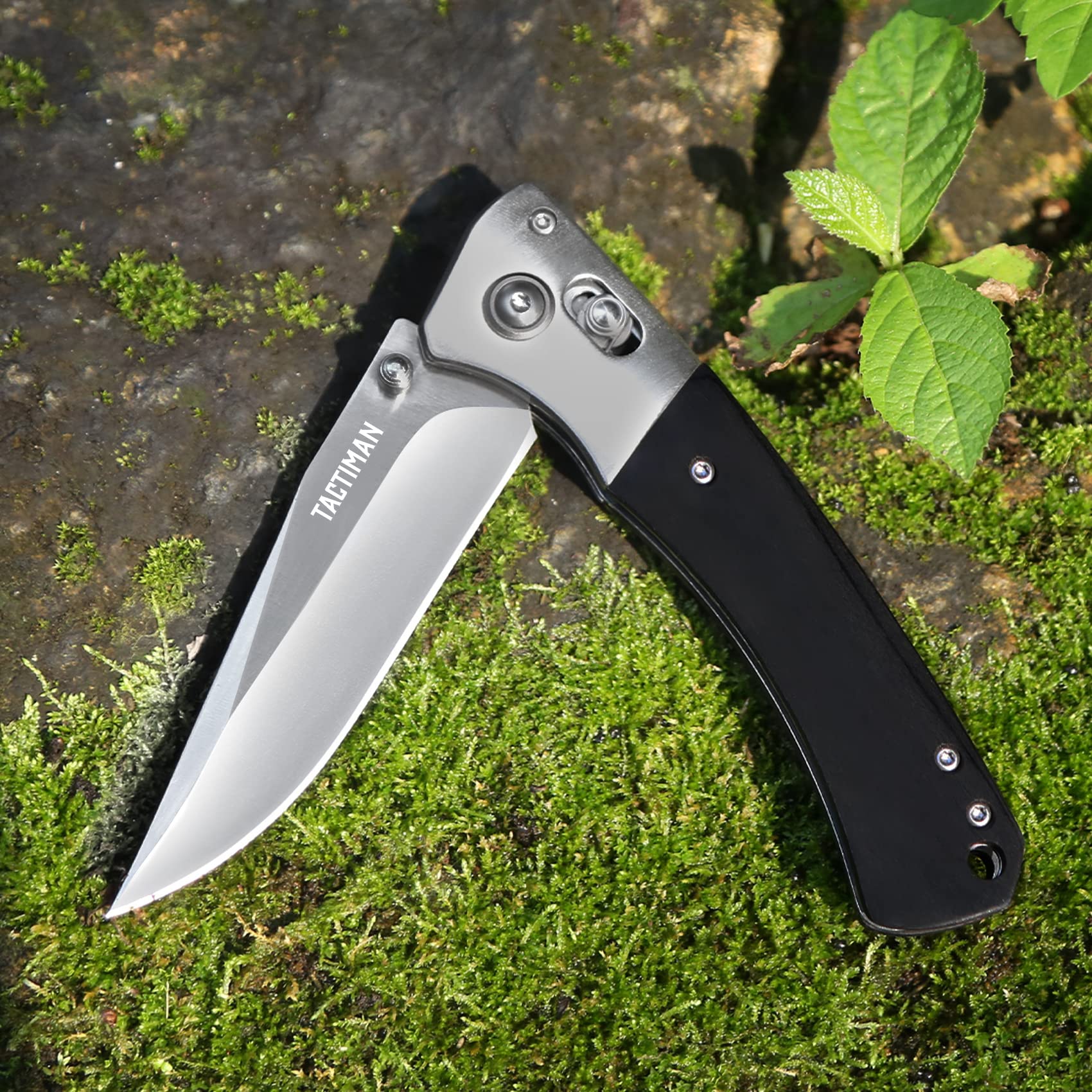 Tactical Pocket Folding Knife - EDC Survival Camping Knife with 8Cr13MoV Stainless Steel Blade, Wood Handle & Axis Lock | Compact Gentleman's Knife with Low Profile Design & Pocket Clip | Perfect for Outdoor Adventures, Hiking, Hunting and Everyday Carry