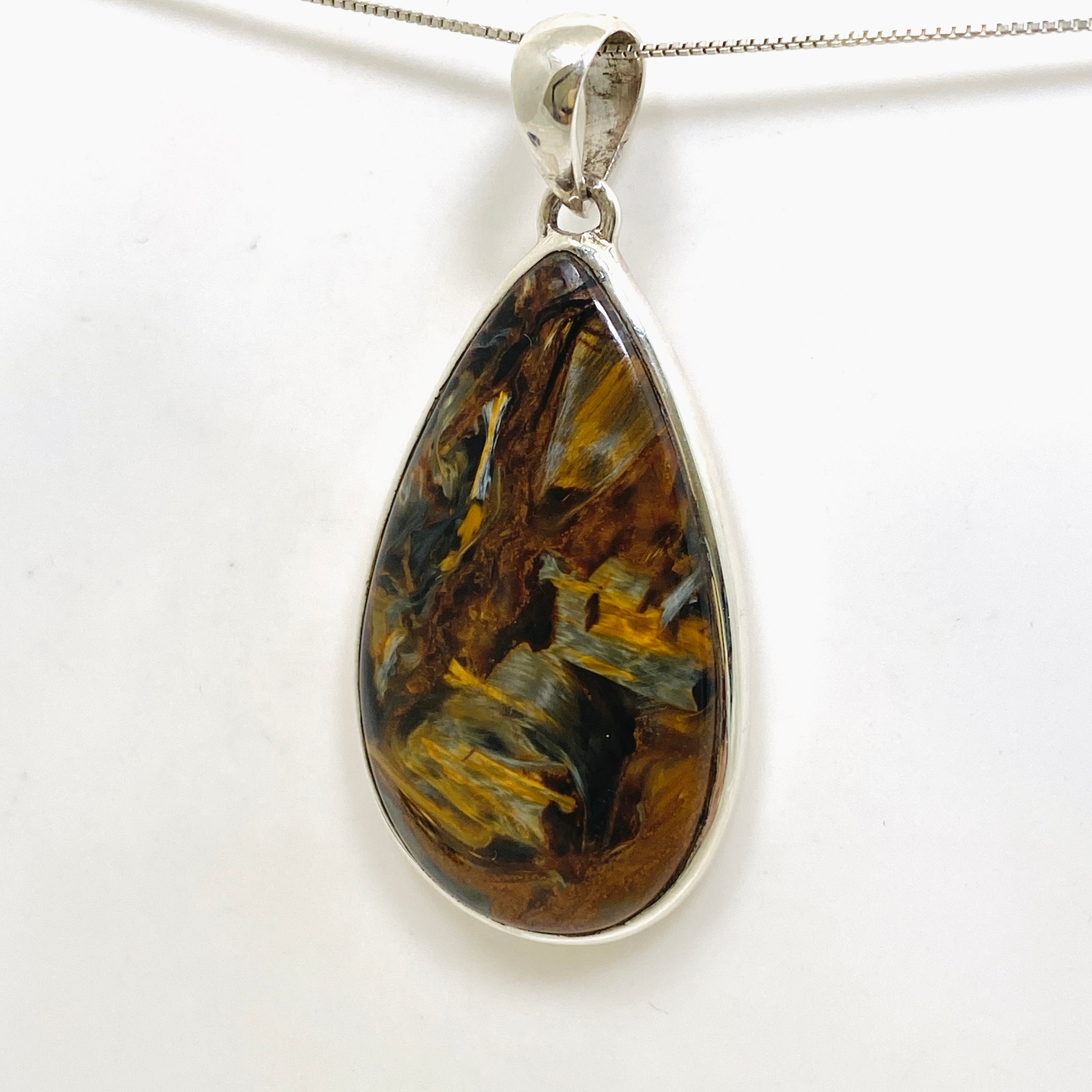 Natural Pietersite Teardrop Cabochon Pendant - PPGJ1064 | Handmade Gemstone Jewelry for Women | Perfect for Boho Fashion & Spiritual Healing