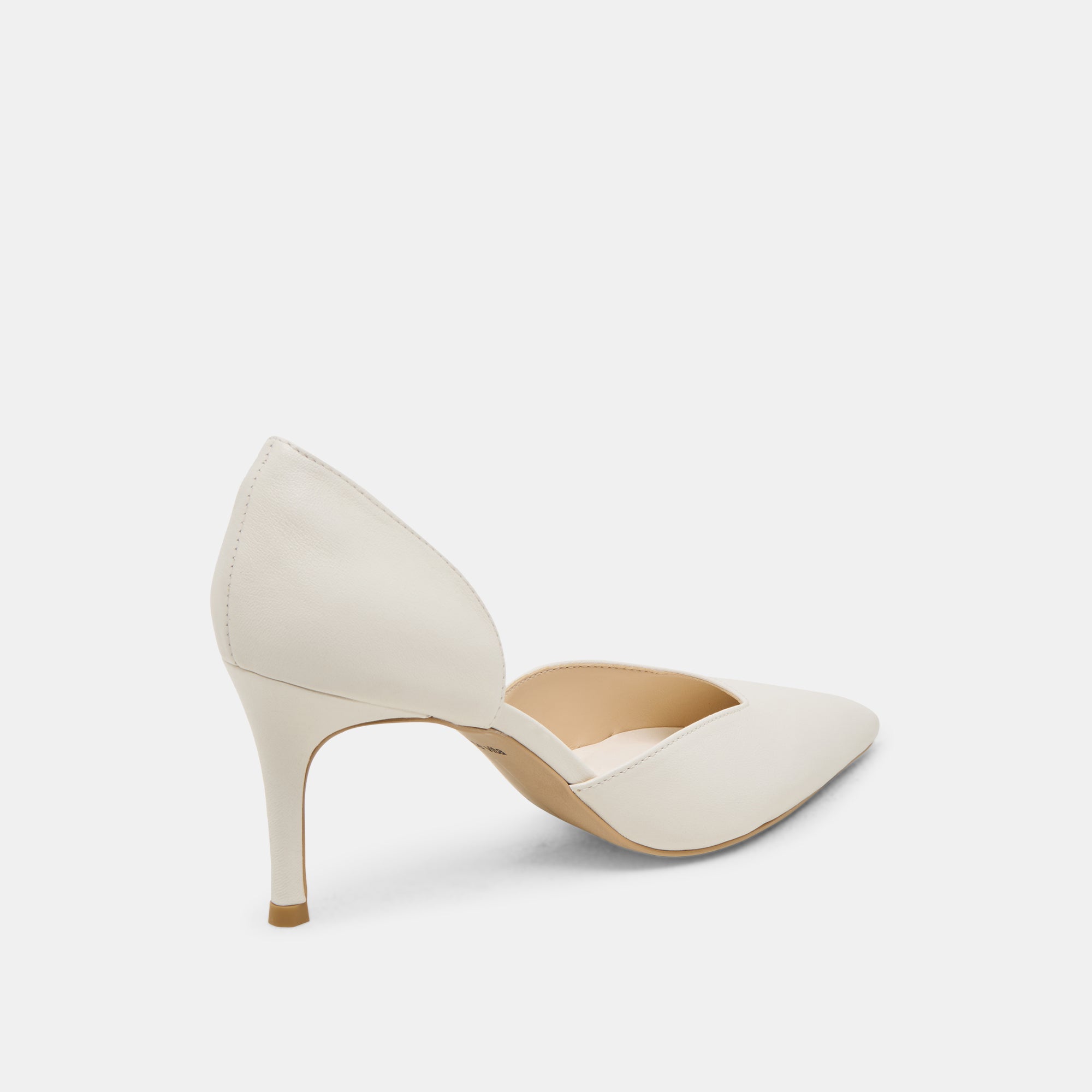 ELOY Women's White Leather Heels - Stylish & Comfortable High Heel Shoes for Party, Wedding & Evening Events
