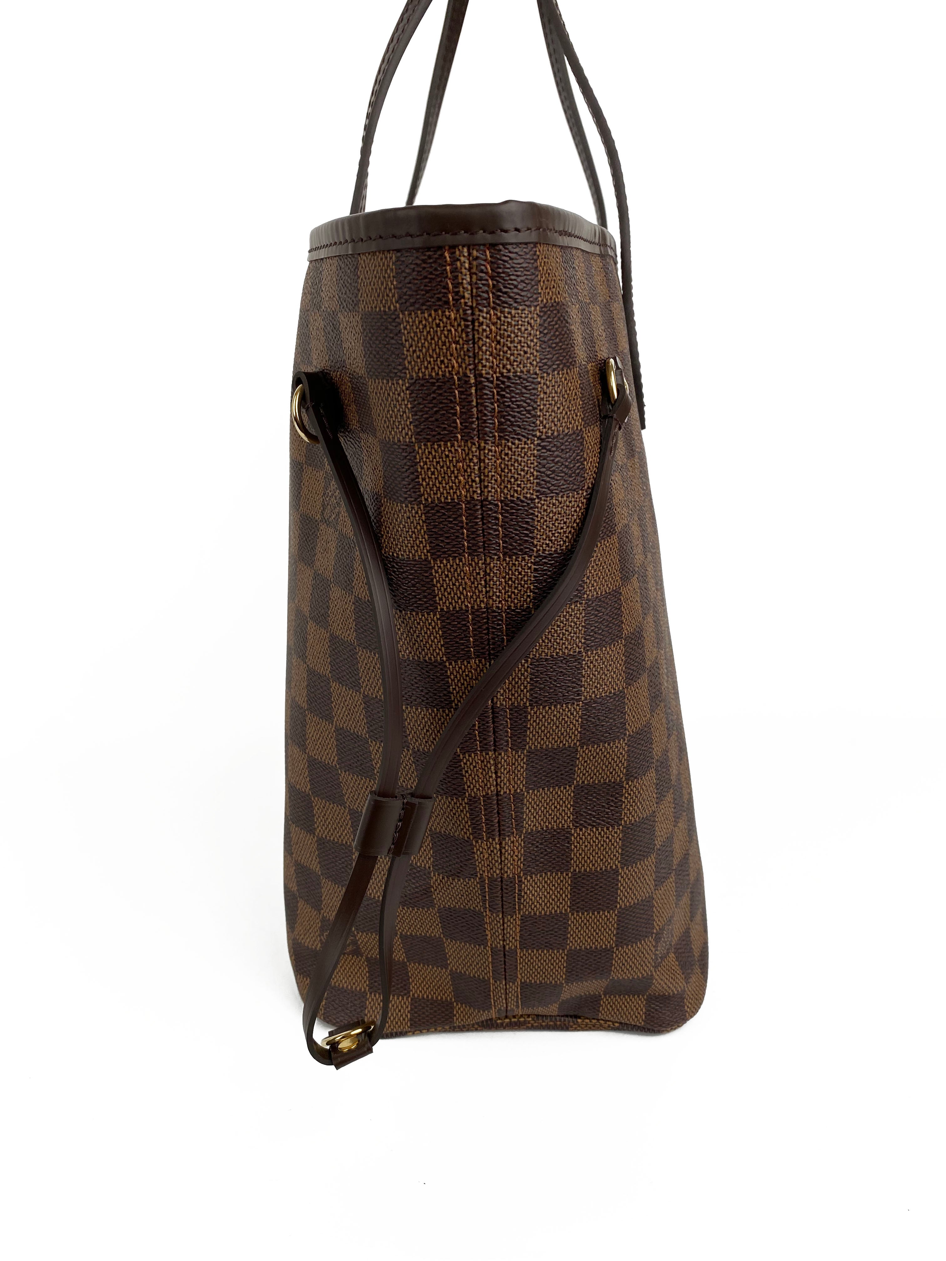 Authentic Louis Vuitton Damier Ebene Neverfull MM Tote Bag - Luxury Designer Handbag for Women, Perfect for Work, Travel & Everyday Use
