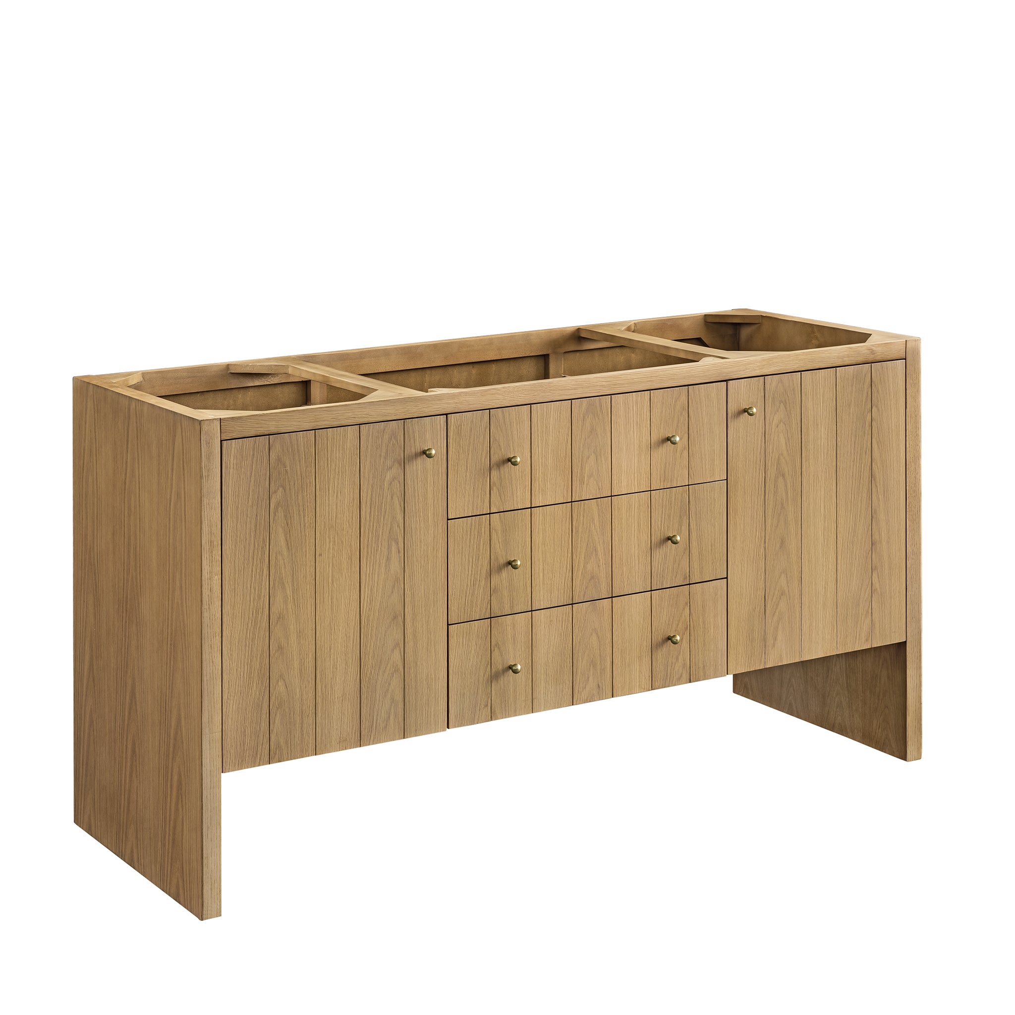 60-Inch Hudson Single Bathroom Vanity in Light Natural Oak – Perfect for Modern and Farmhouse Bathroom Designs