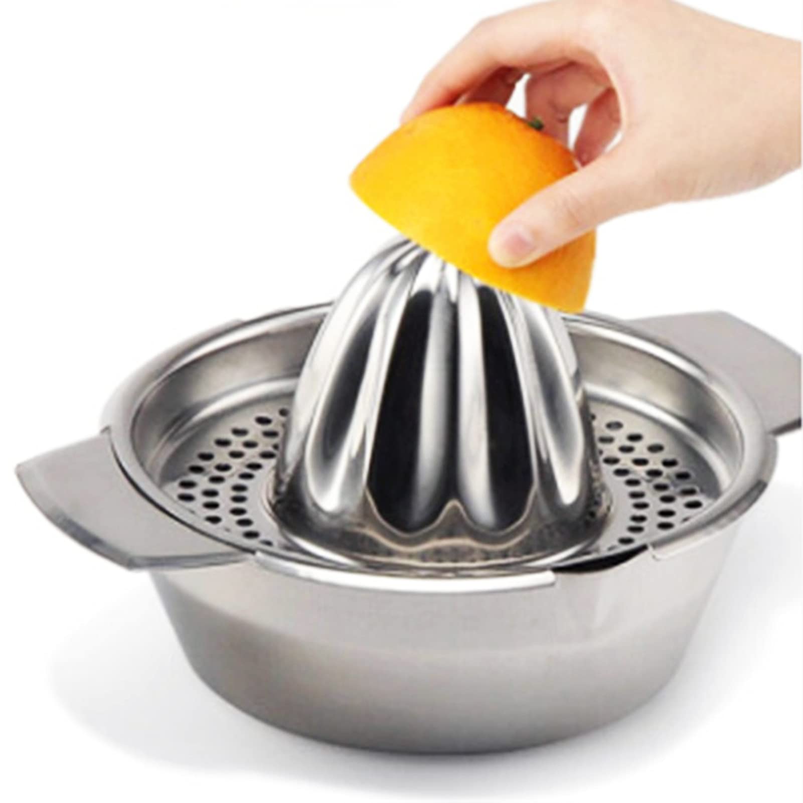 Cuteam Manual Stainless Steel Juicer - Eco-Friendly Rust-Proof Hand Press Fruit Juicer for Home - Perfect for Fresh Orange, Lemon, Pomegranate & Vegetable Juice Making