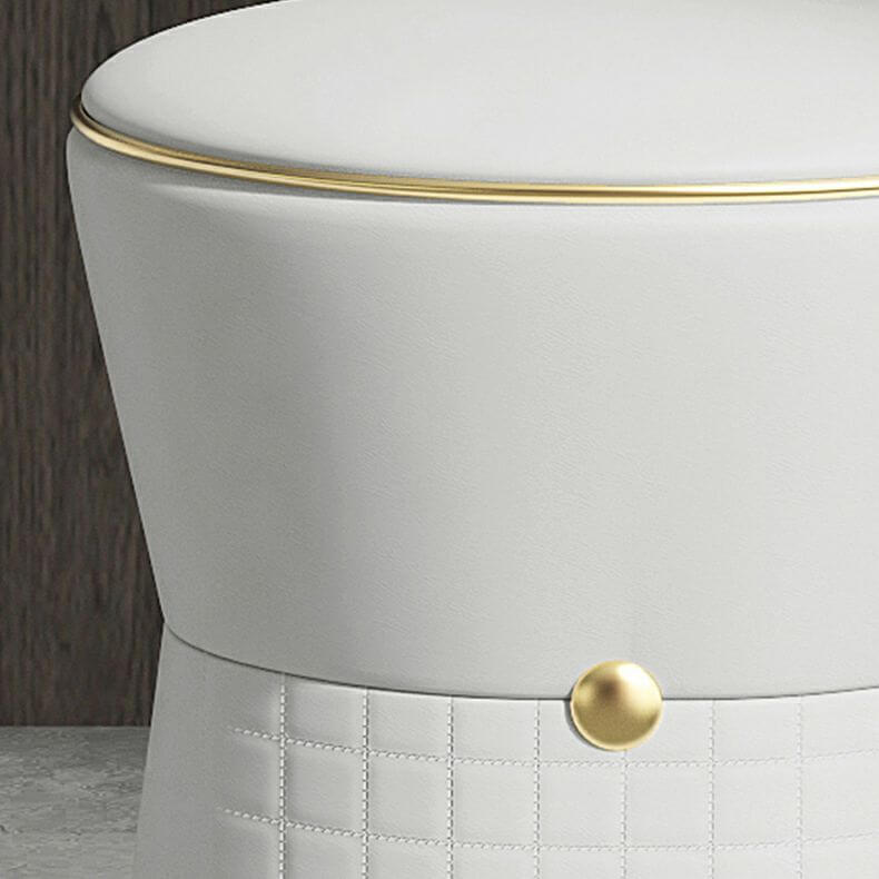 Modern Faux Leather Pouf Ottoman - Unique Shaped Mini Footrest, 35x35x44cm - Perfect for Living Room, Bedroom & Home Decor