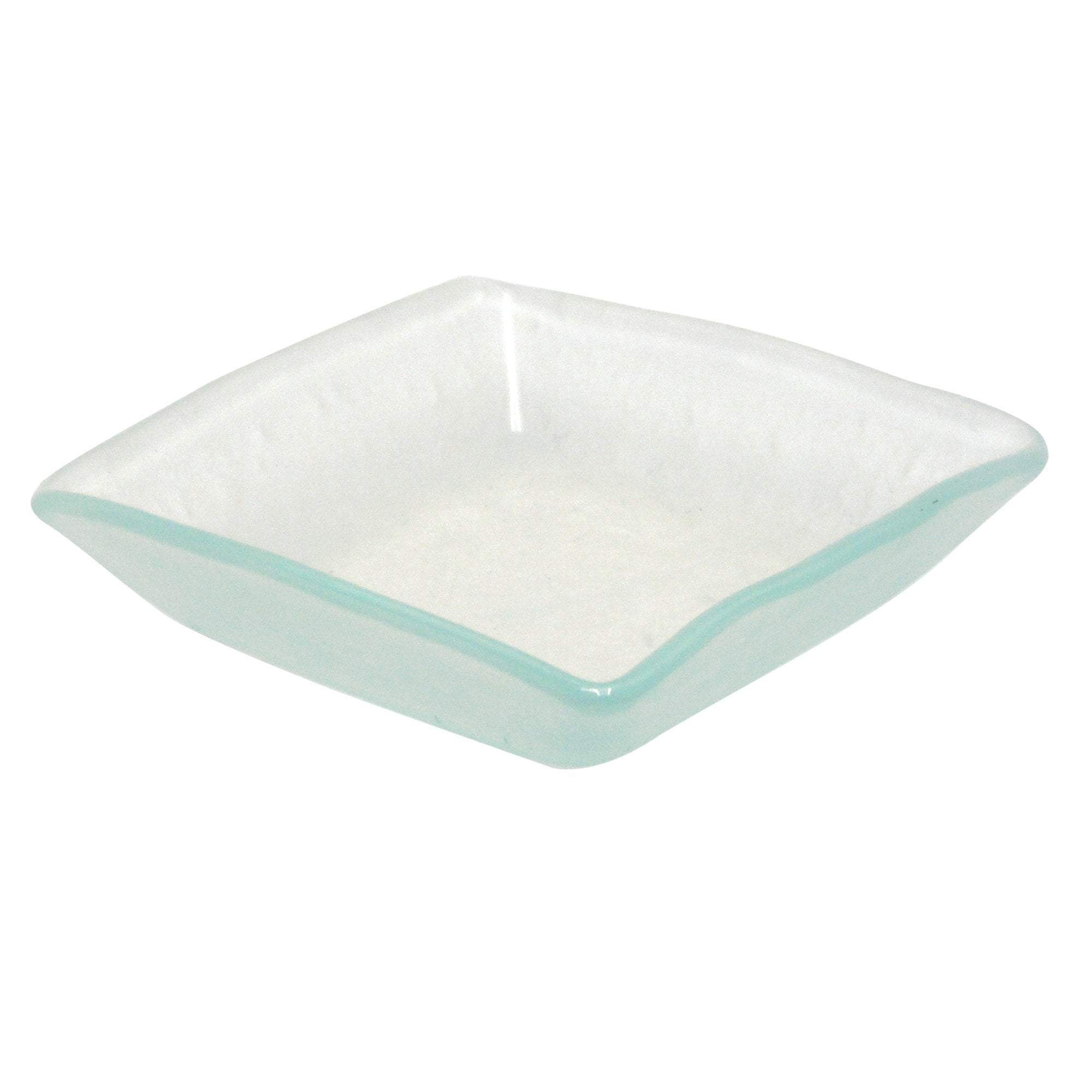 Frosted Square Glass Dish - 3 oz Small Appetizer Plate for Desserts, Candles, and Party Serving - Elegant Home & Kitchen Decor