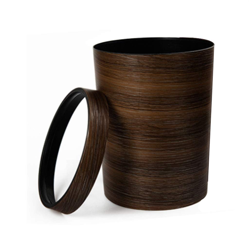 European Style Kitchen Trash Can - Wooden Look Garbage Bin for Bathroom, Living Room, Kitchen & Home Office | Durable Waste Basket for Household, Office & Commercial Use