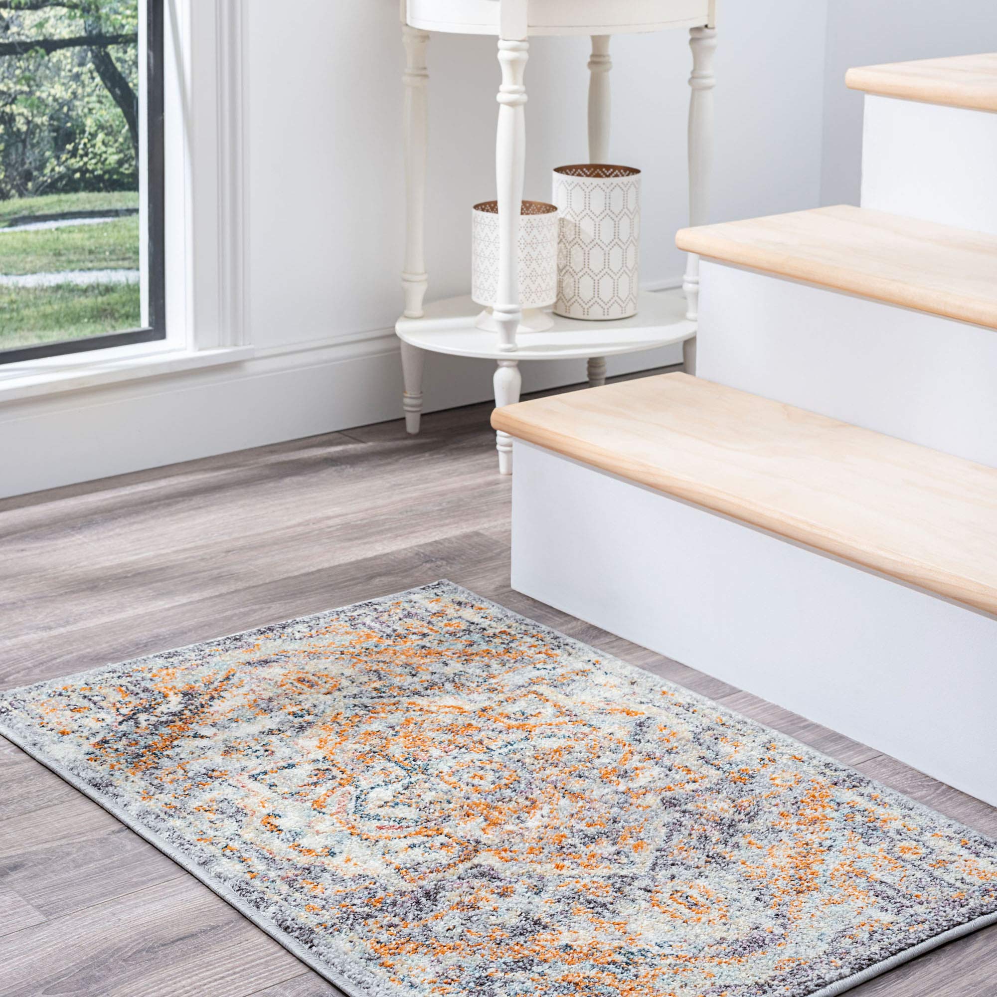 Kinsley Blue 2x3 Entry Rug - Non-Slip Indoor Doormat for Front Door, Kitchen & Bathroom - Washable Small Area Carpet for High Traffic Areas - Perfect for Homes, Apartments & Offices