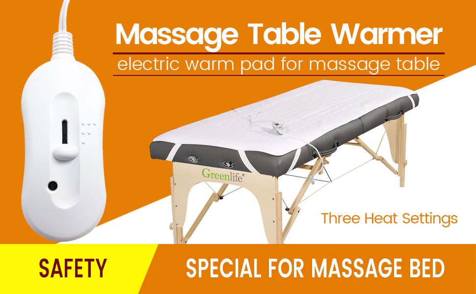 Electric Heating Pad for Massage Table - 3 Adjustable Heat Settings for Deep Tissue Therapy & Relaxation - Perfect for Spa, Chiropractic & Home Use