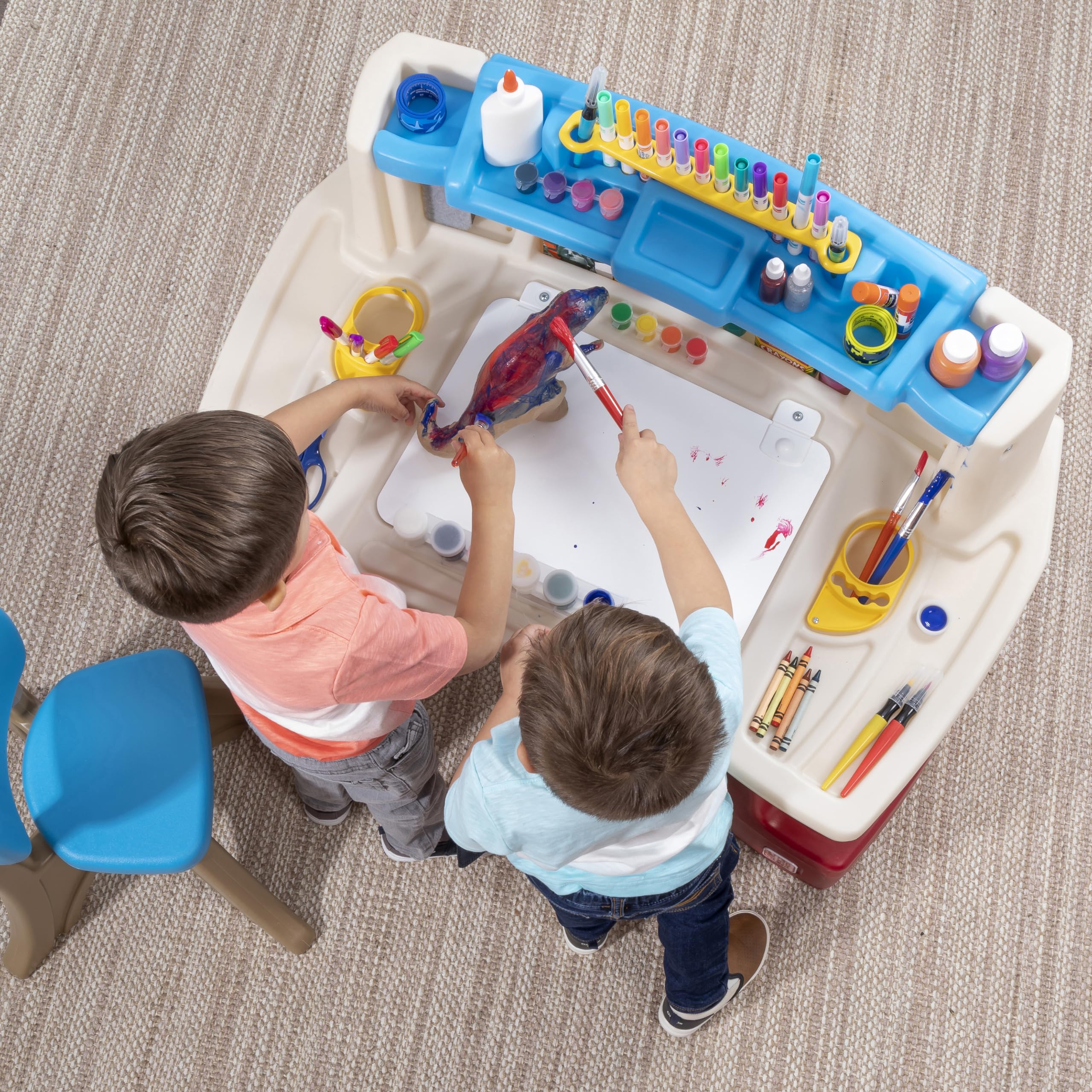 Step2 Deluxe Art Master Desk - Kids Activity Table & Chair Set with Storage, Durable Plastic Arts & Crafts Desk for Toddlers Ages 3+ | Perfect for Drawing, Painting & Creative Play at Home or Preschool