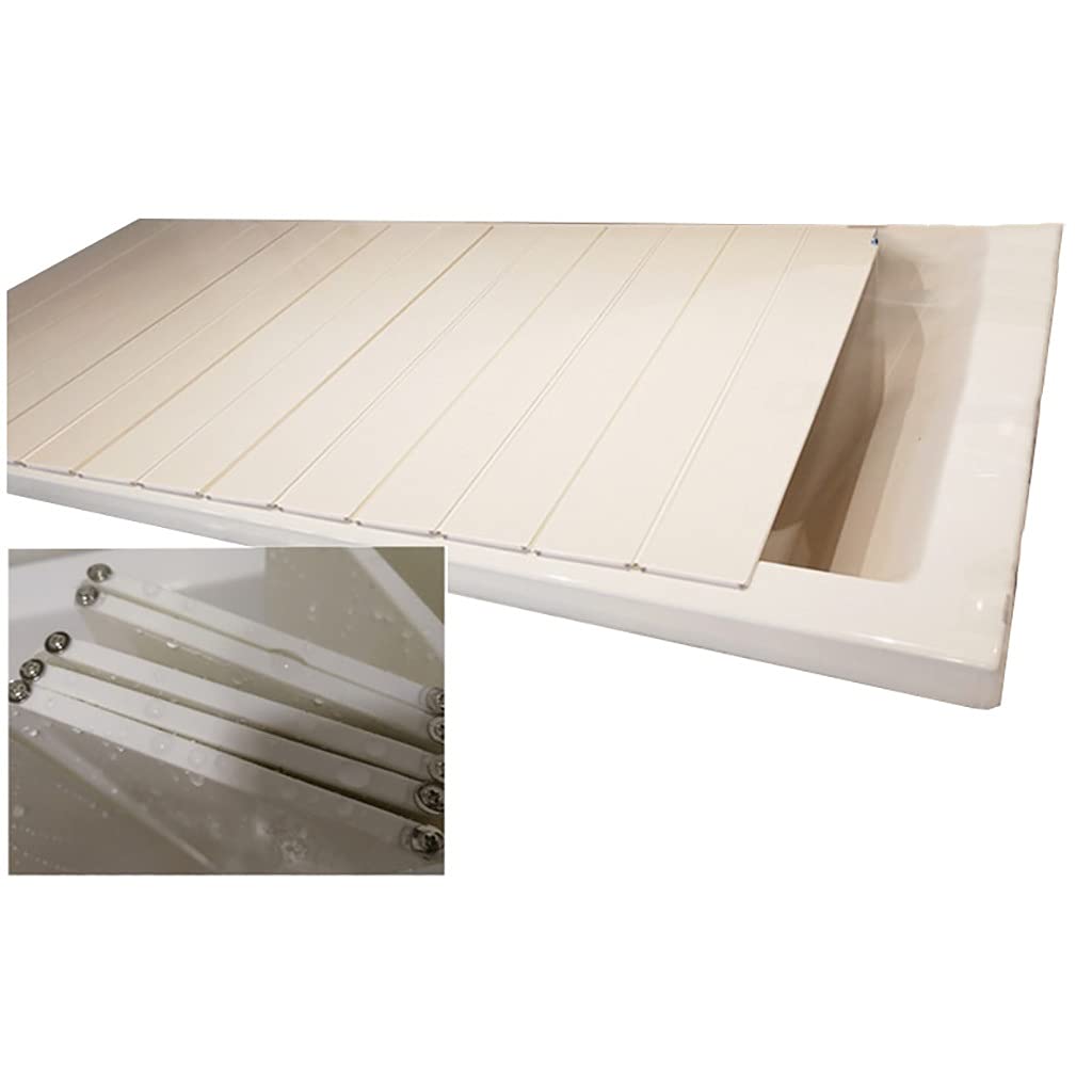 Premium PVC Folding Bathtub Cover - Dustproof & Insulating Bath Tub Protector (130x80x0.7cm, White) | Universal Fit for All Bathtub Sizes | Perfect for Bathroom Storage, Pet Protection & Winter Heat Retention