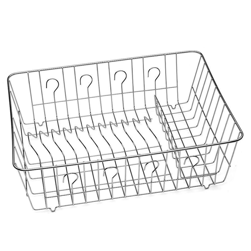 Premium Stainless Steel Dish Rack with High Sides - Durable & Rustproof Kitchen Organizer for Countertop Drying - Perfect for Small Spaces & Large Dish Loads