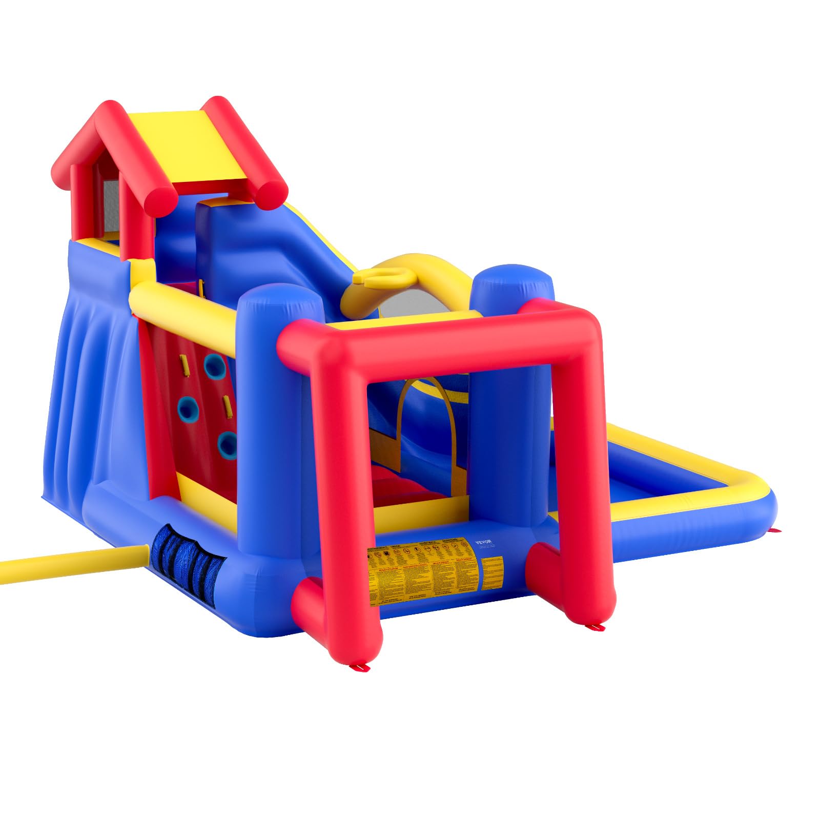 VEVOR Kids Bounce House with Slide - 131x133x91 Inch Inflatable Jumping Castle for Indoor/Outdoor Play - Includes Blower & Storage Bag - Perfect for Birthday Parties, Backyard Fun (Ages 3-8)