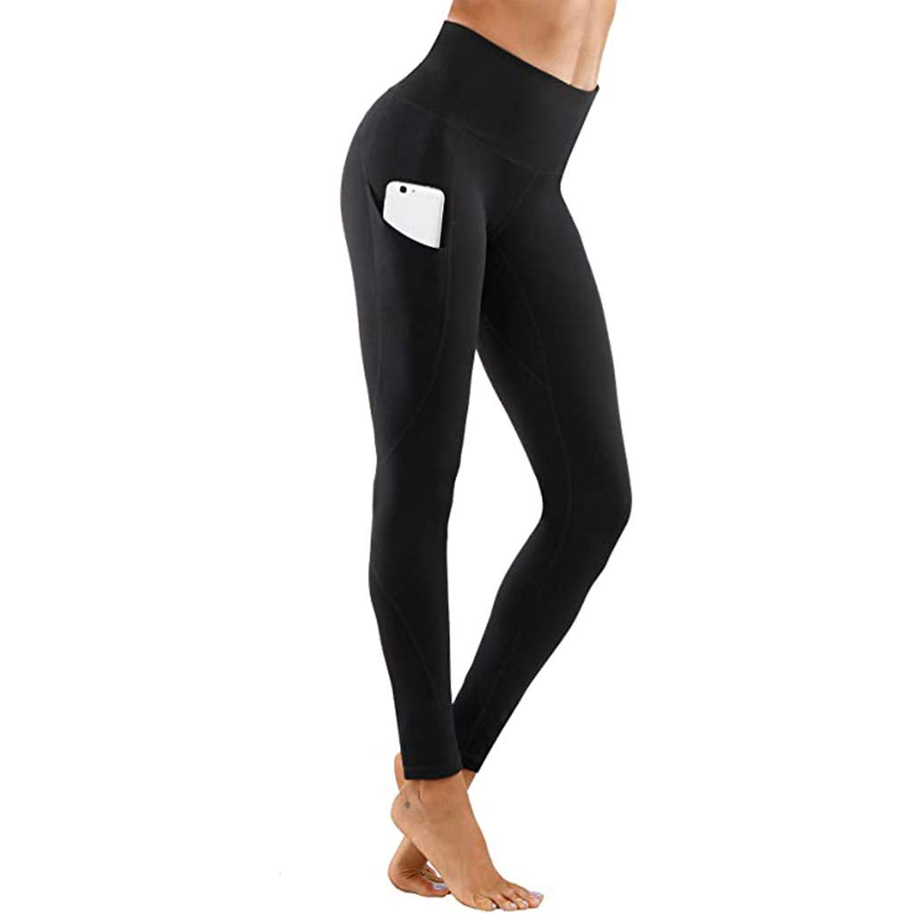HTDBKDBK Women's High Waisted Yoga Pants with Pockets - Stretchy, Quick Dry, Breathable Workout Leggings for Gym, Running & Lounge Wear