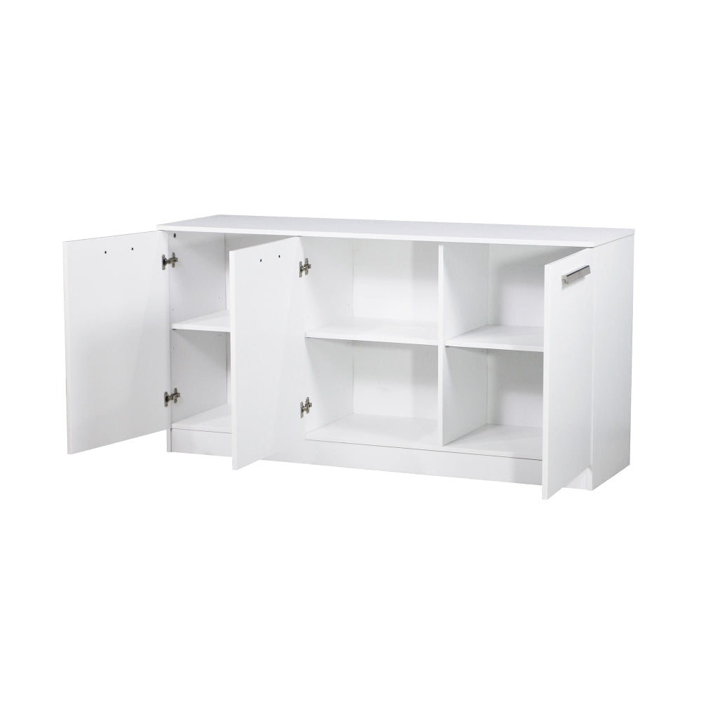 Alice Modern 3-Door White Credenza for Office Storage - Perfect for Home Office, Living Room & Bedroom Organization