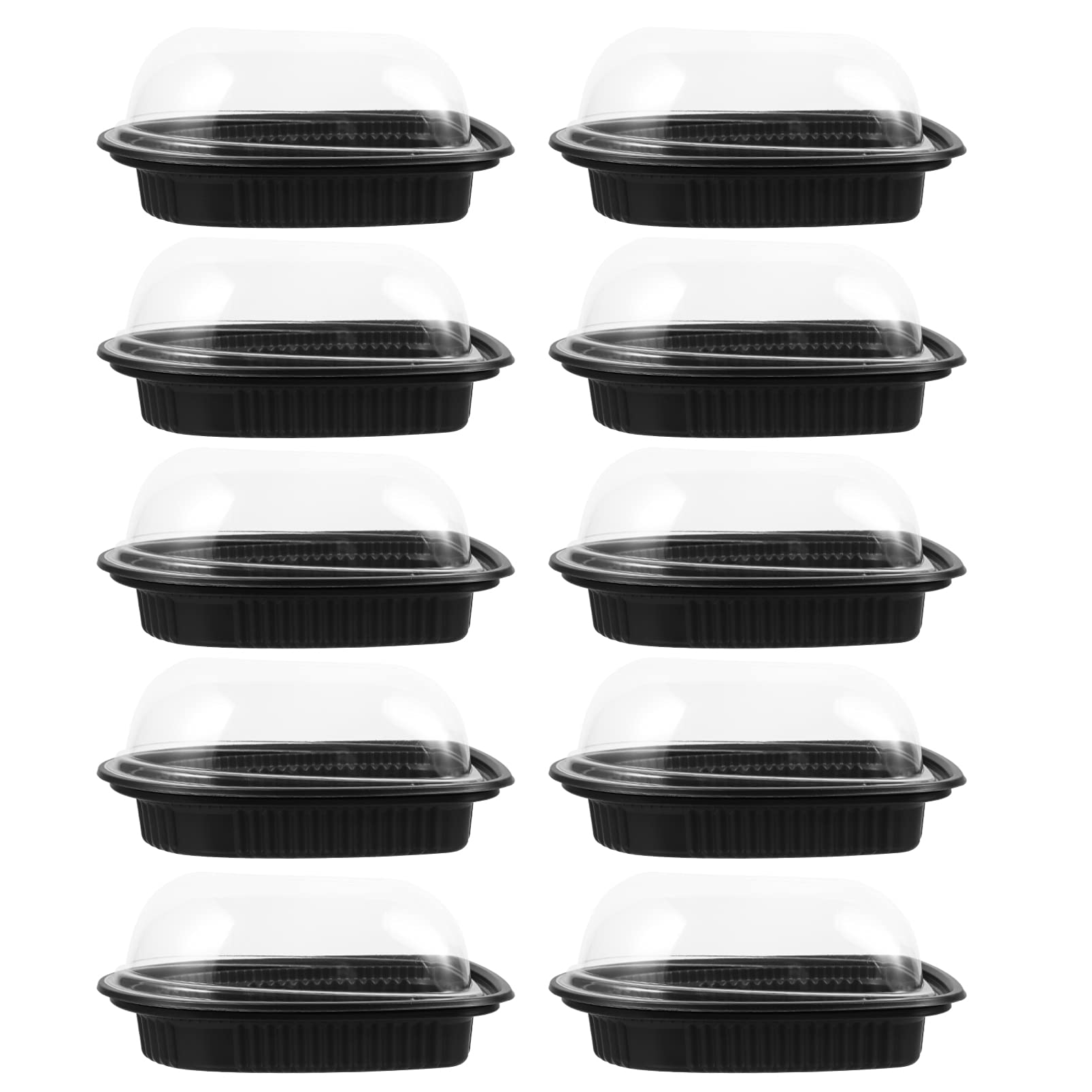 10-Piece Plastic Meal Prep Containers with Clear Lids - Bento Box, Food Storage Containers for Chicken, Turkey, Fish & Beef Roasting - Perfect for Meal Prepping, Takeout Packaging & Fried Chicken Storage (Durable & Reusable)