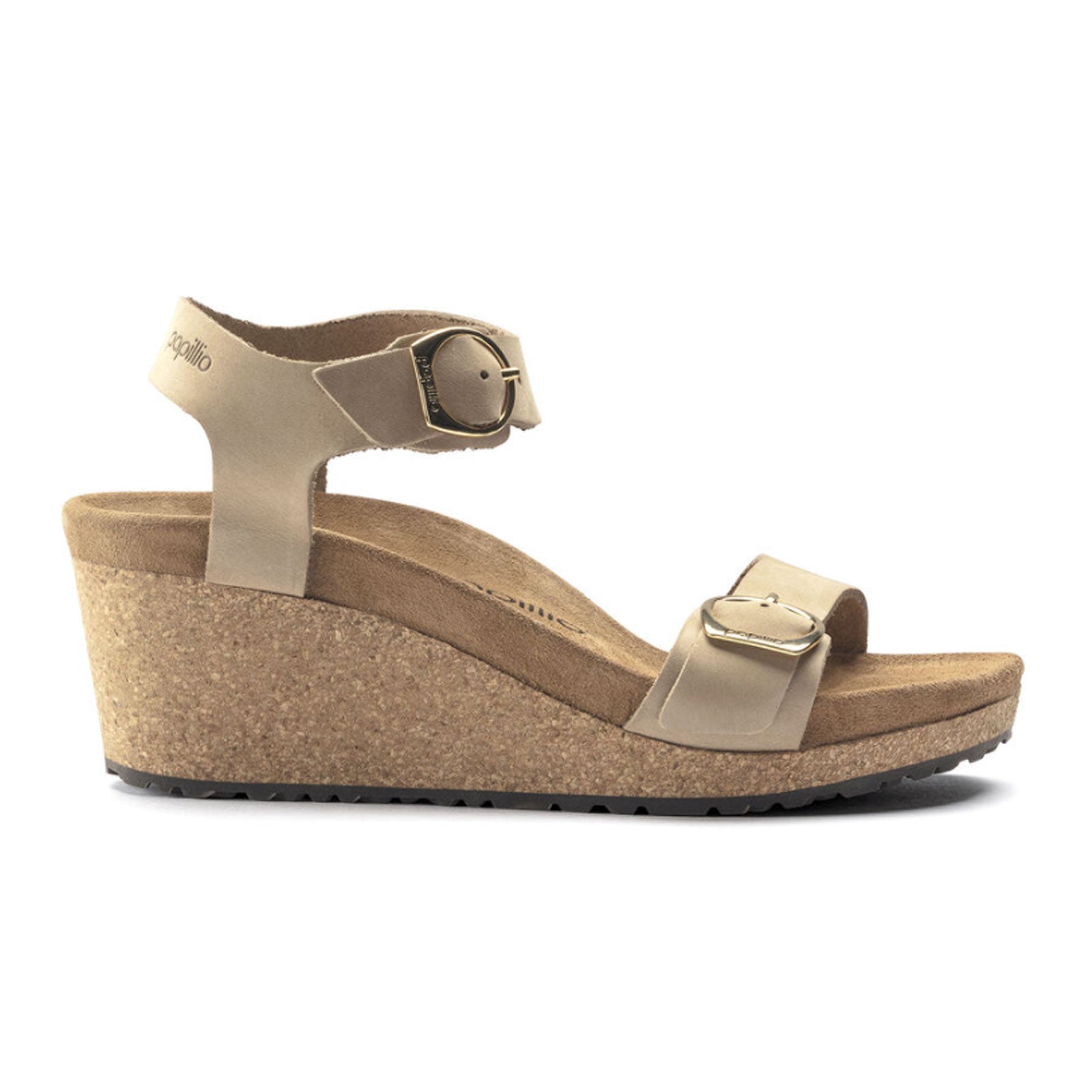 Birkenstock Soley Ring Buckle Narrow Wedge Sandals for Women | Sandcastle Leather | Comfortable Summer Walking Shoes for Beach, Travel & Casual Outfits