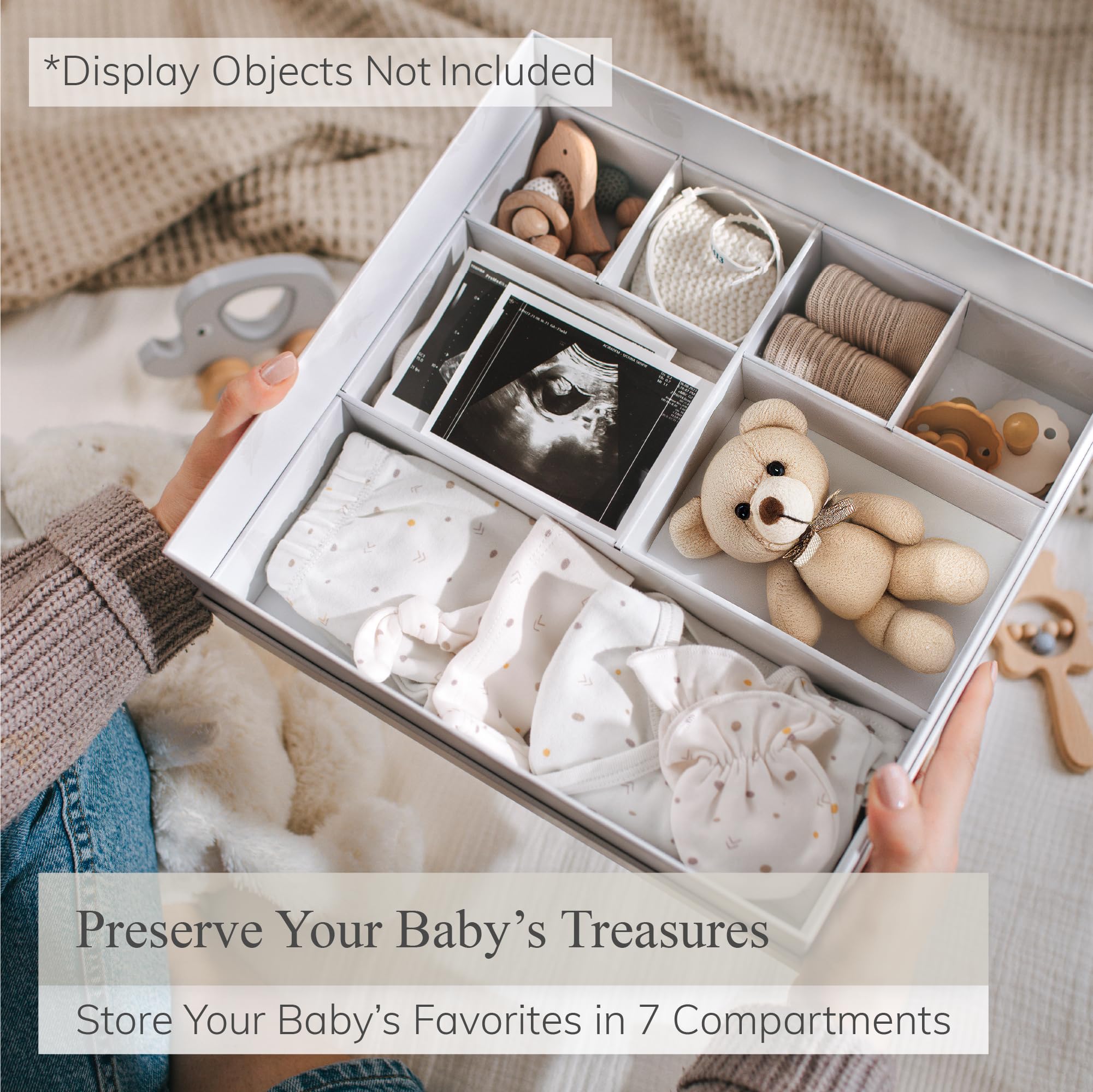 Baby Memory Keepsake Box with Scrapbook - First 5 Years Baby Journal for Boys & Girls | Perfect Baby Shower Gift for New Moms, Gender Reveal Present | Nursery Decor & Cherished Childhood Moment Preservation