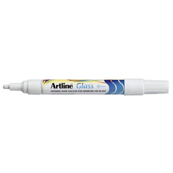 Artline Glassboard Marker - 2mm Fine Tip White Dry Erase Markers, Pack of 12 - Perfect for Whiteboards, Glass Boards & Office Presentations
