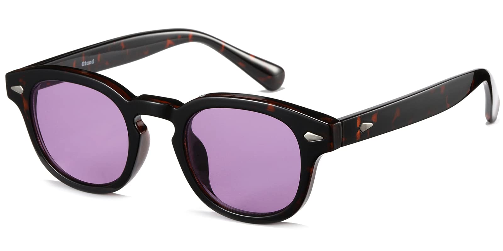 Vintage Retro Round Tinted Sunglasses for Men & Women - Unisex Fashion Circle Sun Glasses 46mm - Perfect for Beach, Driving & Outdoor Activities