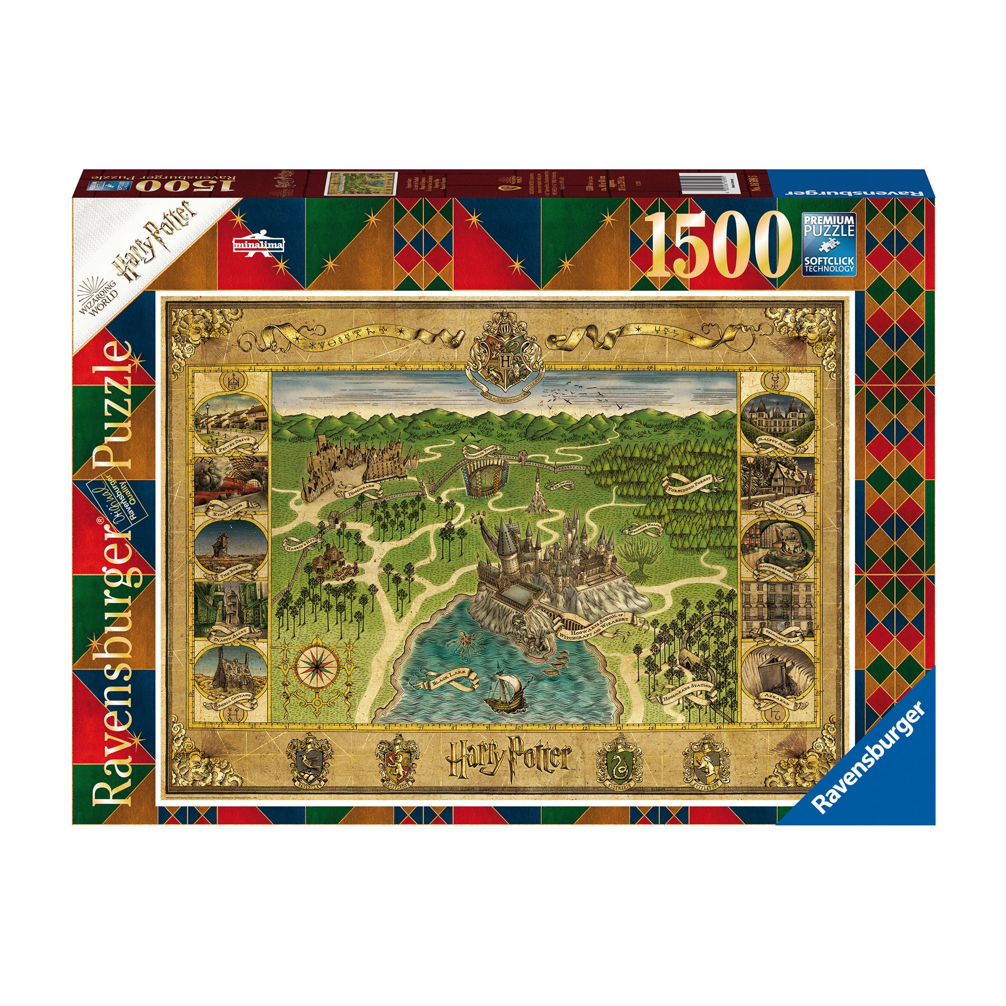 1,500 Piece Jigsaw Puzzle - Hogwarts Castle Map for Adults & Teens | Harry Potter Wizarding World Collectible | Perfect for Family Game Night & Relaxation