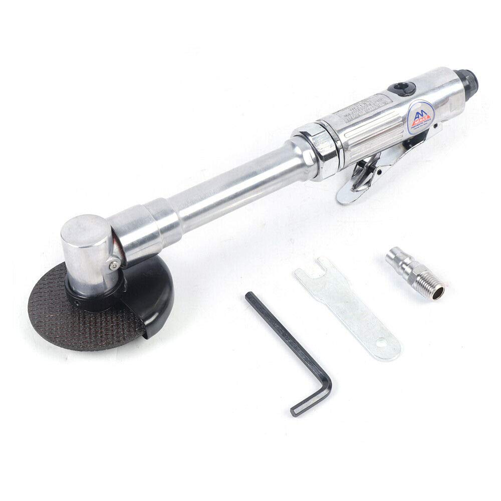 Heavy Duty Pneumatic Angle Grinder - Air Die Polisher & Cutting Tool with Long Handle for Auto Repair, Metalworking, Hardware Processing - Ideal for Car Bodywork, Metal Fabrication & DIY Projects