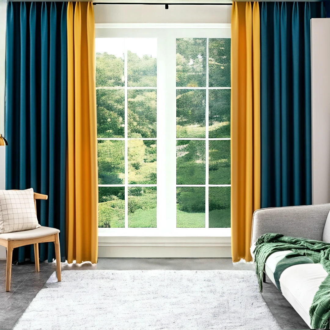 Lillianna Color Blocking Blackout Curtains for Bedroom - Custom Room Darkening Window Drapes for Better Sleep & Light Control - Perfect for Nursery, Home Theater, and Shift Workers