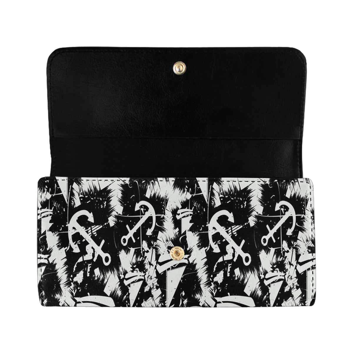 INTERESTPRINT Women's Trifold Clutch Wallet - Blue Floral Long Card Holder Purse for Women | Perfect for Parties, Weddings & Everyday Use