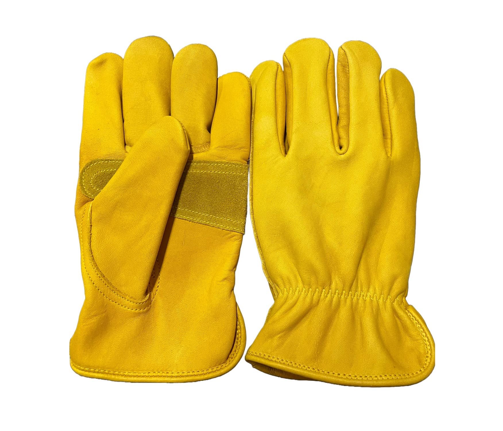 Premium Reinforced Leather Work Gloves - Durable Cowhide for Construction, Gardening & Outdoor Activities - Heavy Duty Protection for Hands