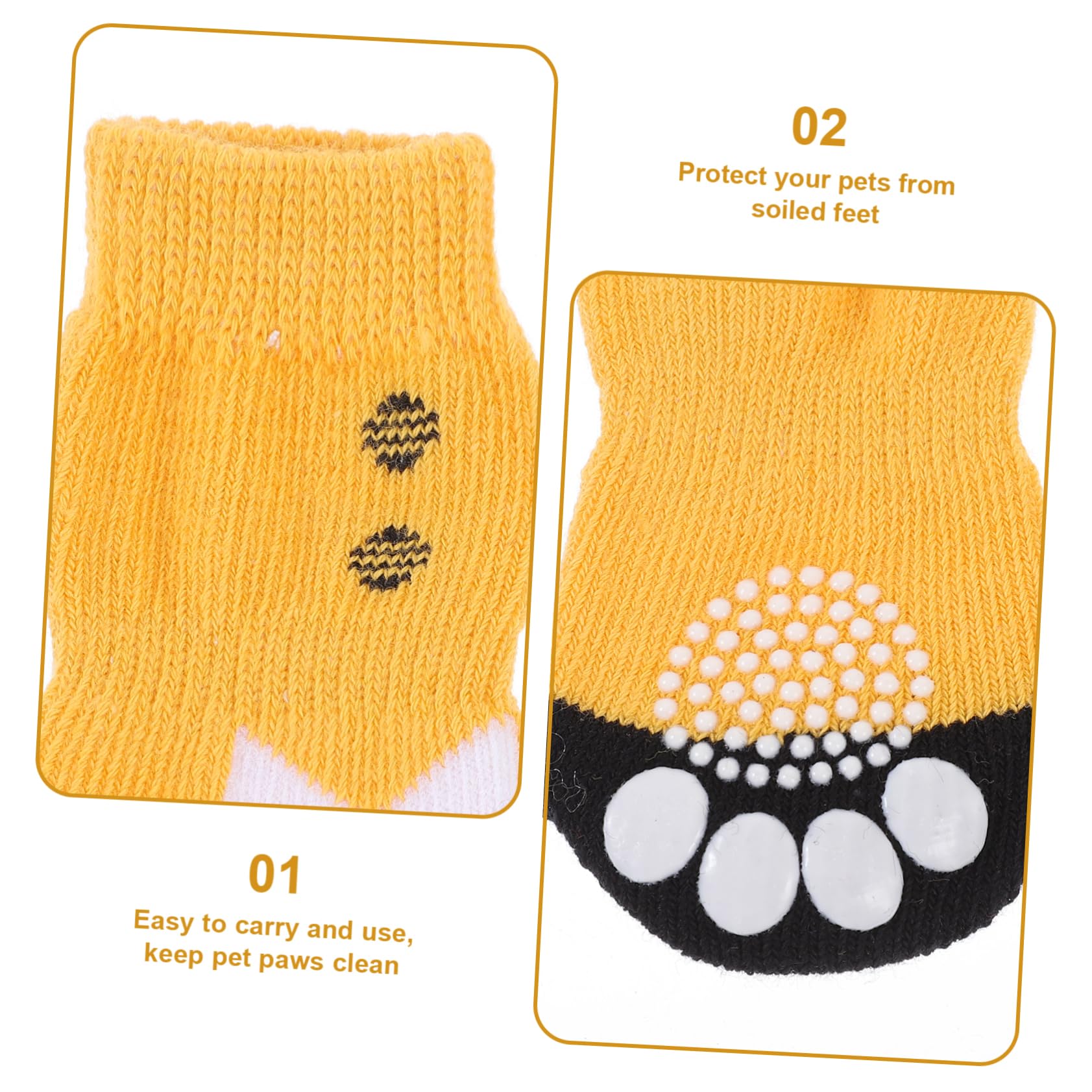 Balacoo 4Pcs Pet Paw Protector Socks - Non-Slip Dog Socks for Small Dogs & Cats, Soft Cotton Puppy Booties for Indoor/Outdoor Use, Perfect for Hardwood Floors & Winter Protection
