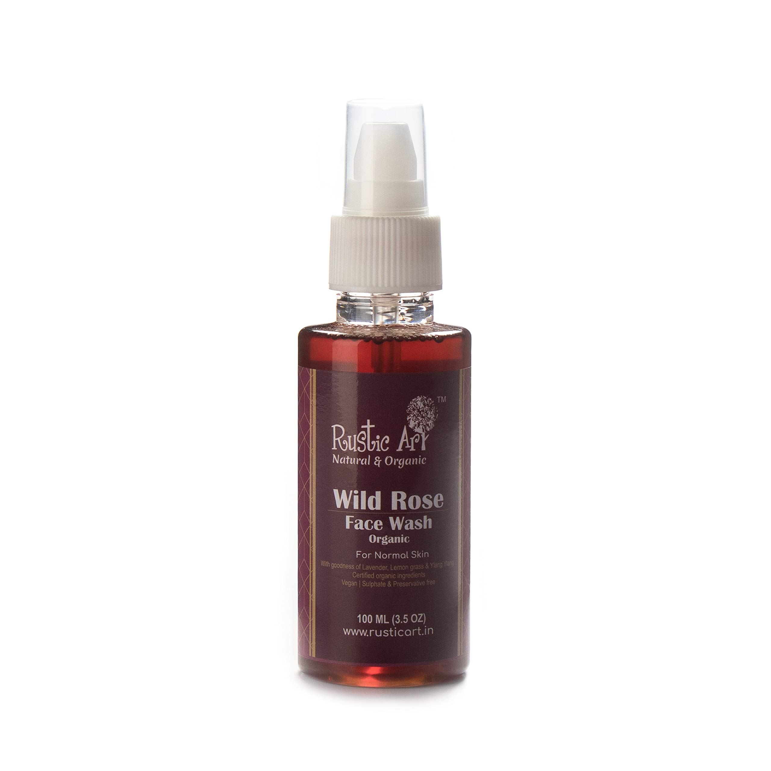 Organic Rose Face Wash for Glowing Skin - 100ml Natural & Gentle Cleanser for Daily Skincare Routine - Perfect for Sensitive & Dry Skin Types
