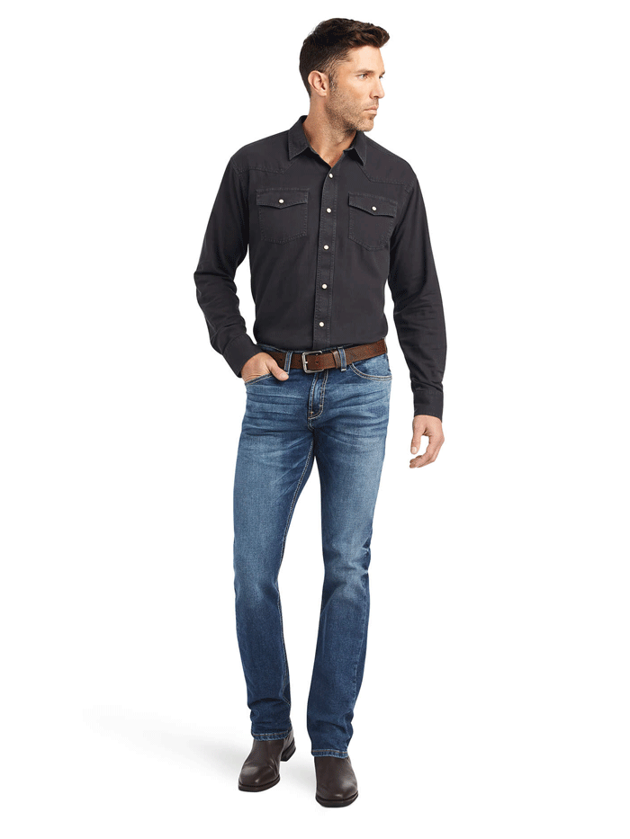 Ariat Men's Modern Kai Slim Leg Jean Kelton - M8 Size | Durable & Comfortable Western Denim for Work & Casual Wear
