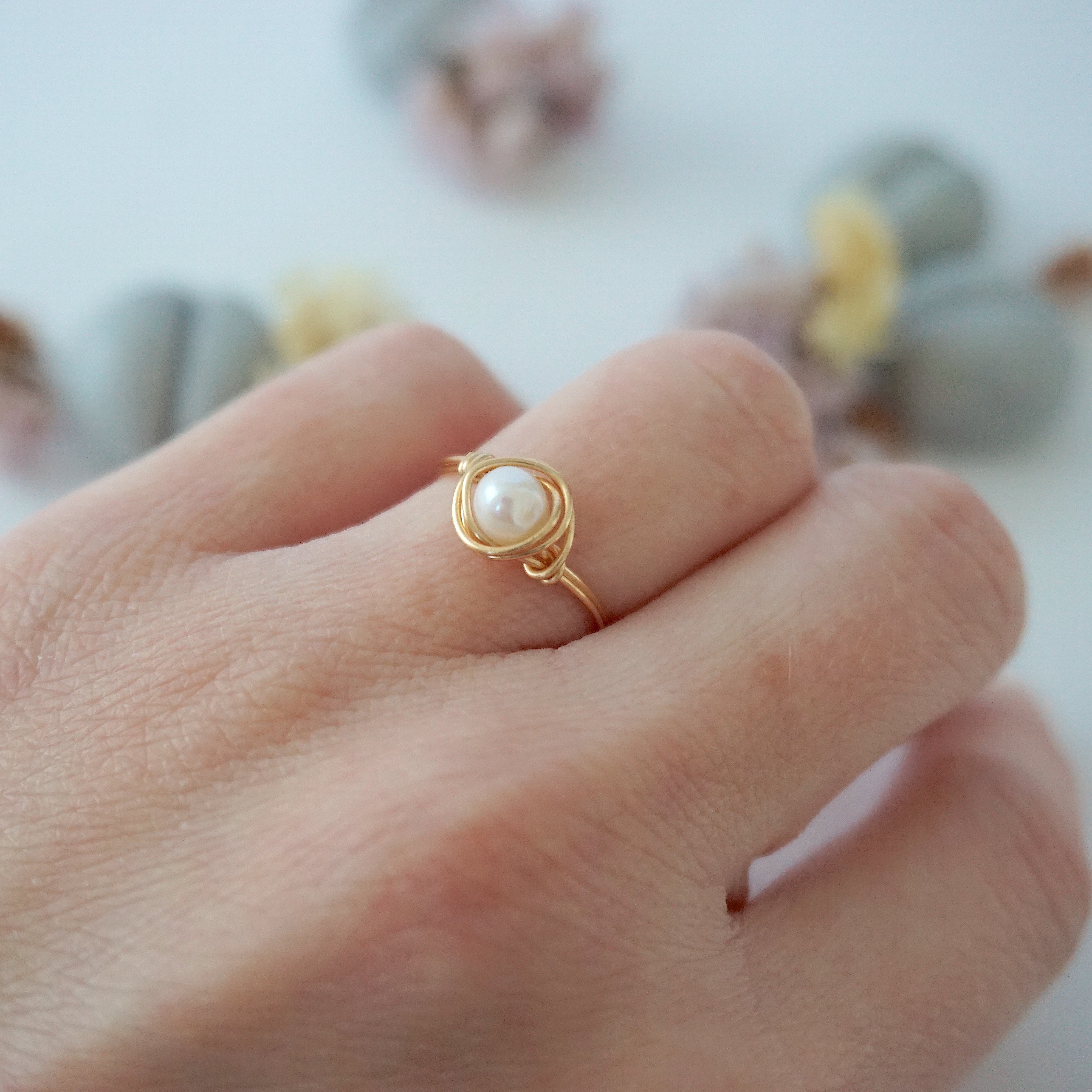 Elegant Classic Pearl Ring in 14K Gold for Women - Perfect for Weddings, Anniversaries & Special Occasions