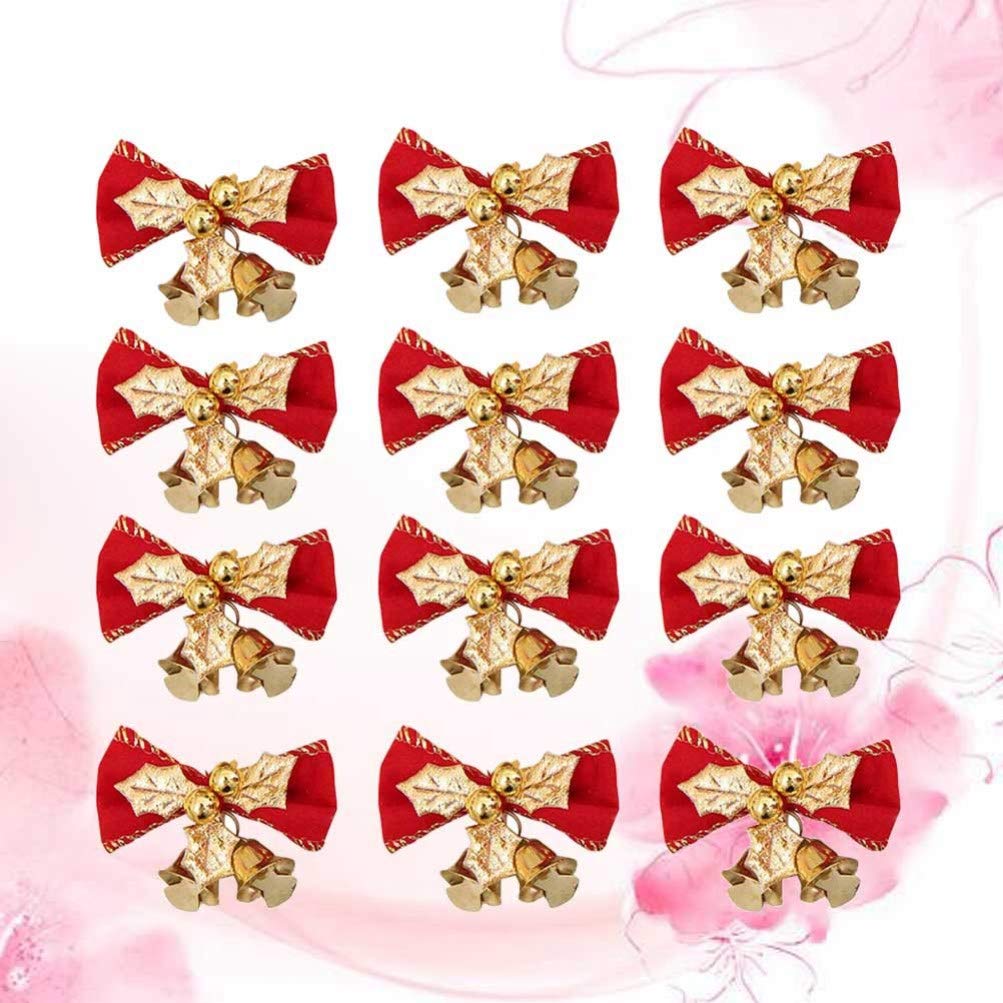 Rustic Craft Bows 24pcs - Tree Ornaments & Wedding Decor for Christmas Wreaths
