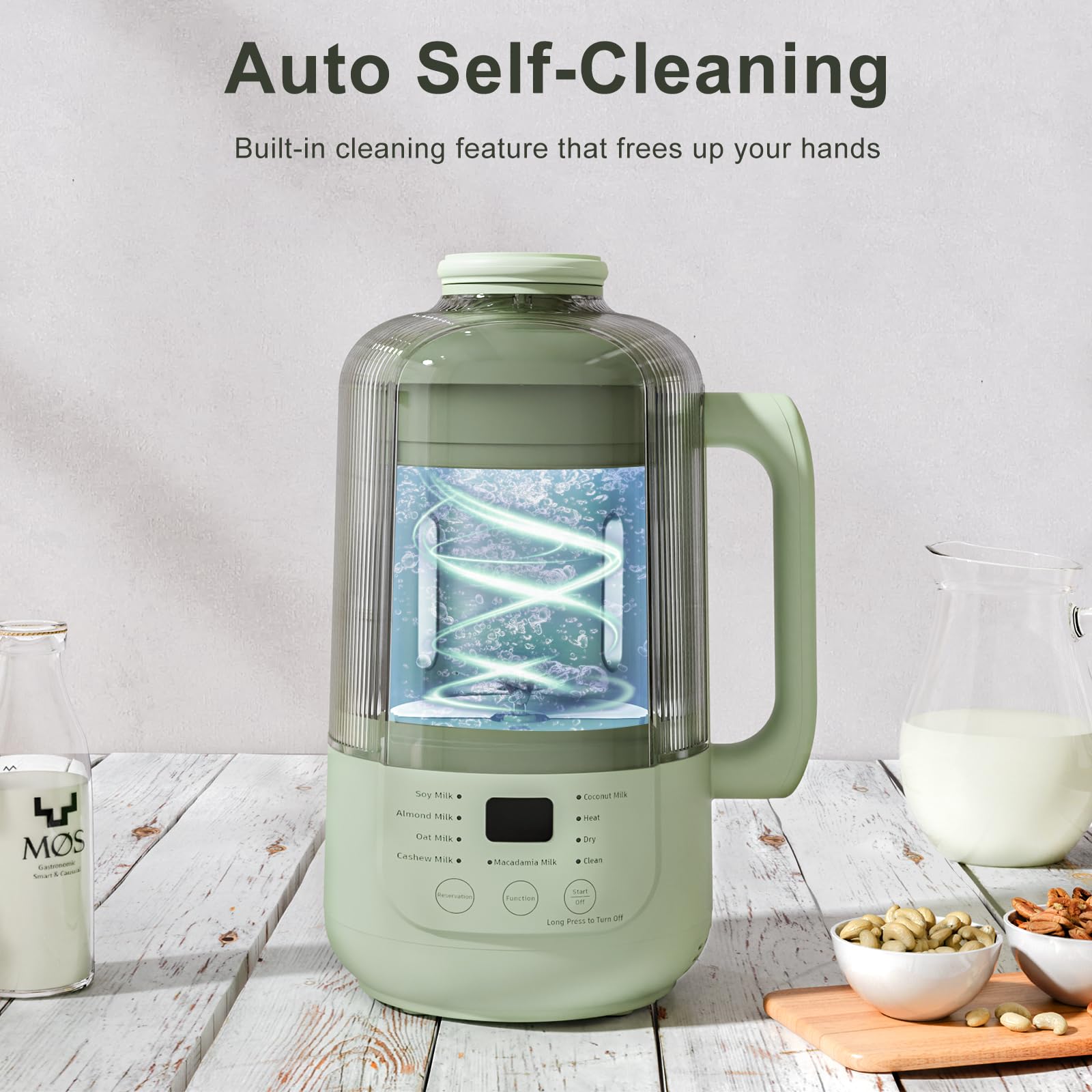 **CheersLux 40oz Nut Milk Maker - Low Noise 9-in-1 Automatic Soy Milk Machine for Almond, Oat & Plant-Based Milk - 3-Min Cold Press, Delay Start & Auto Clean - Perfect for Vegan, Dairy-Free & Healthy Lifestyles**    *(Use Cases: Ideal for homemade almond milk, oat milk, soy milk, and other plant-based beverages. Great for vegan diets, lactose intolerance, and healthy meal prep.)*