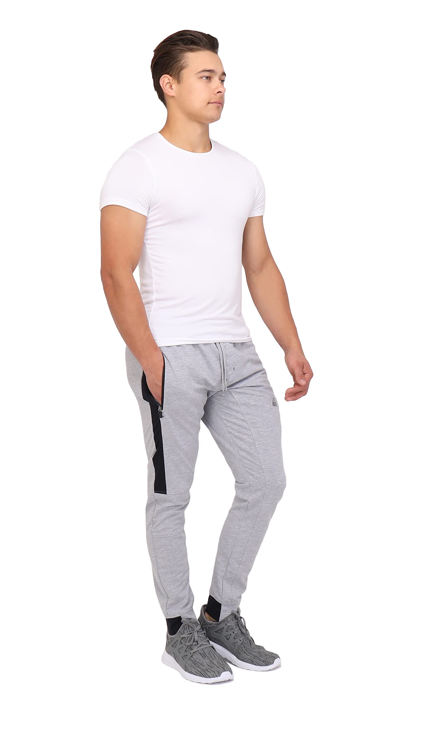 **SCR SPORTSWEAR Men's Tall Jogger Sweatpants - Athletic Workout Pants with Zipper Pockets for Running, Gym & Casual Wear**