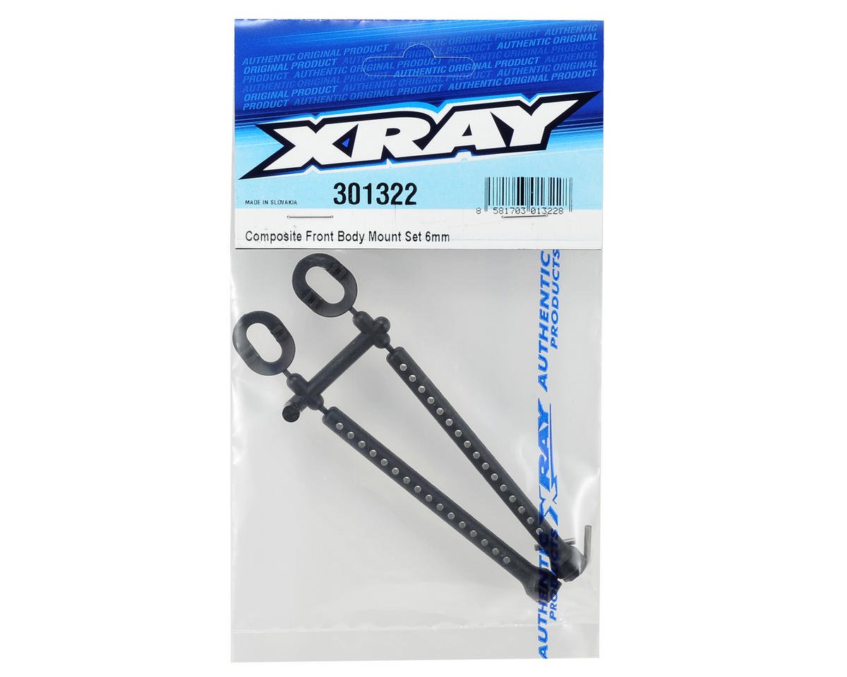XRAY Front Body Mount Set (6mm) - Universal Car Accessories for Off-Road & Racing Vehicles - Perfect for Jeep, Truck & SUV Upgrades