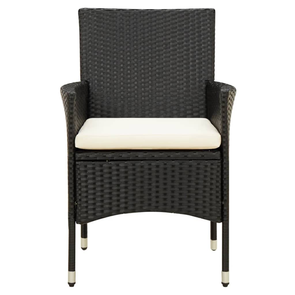 Outdoor Patio Furniture Set - 2-Piece Black Poly Rattan Chairs with Cushions for Garden, Backyard, Lawn, Porch, Poolside & Balcony | Perfect for Relaxing, Entertaining & Sunbathing