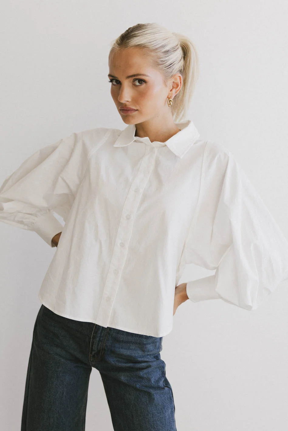 Leani Button Up Shirt for Women - Stylish & Comfortable Blouse - Final Sale - Perfect for Office, Casual Outfits & Layering