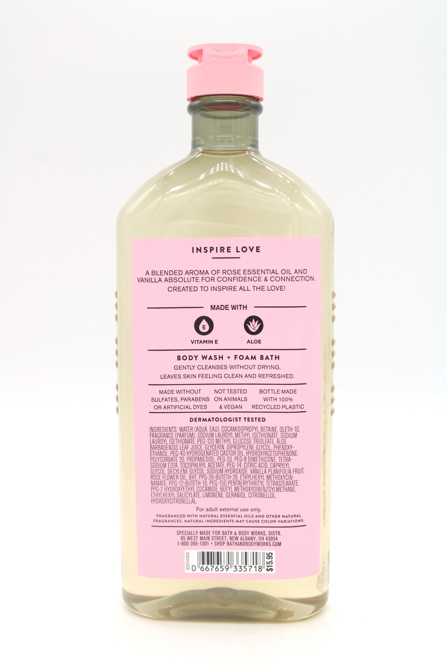 Luxurious Rose & Vanilla Body Wash & Foam Bath - 10 fl oz | Moisturizing Shower Gel for Sensitive Skin | Perfect for Relaxing Baths & Romantic Gifts