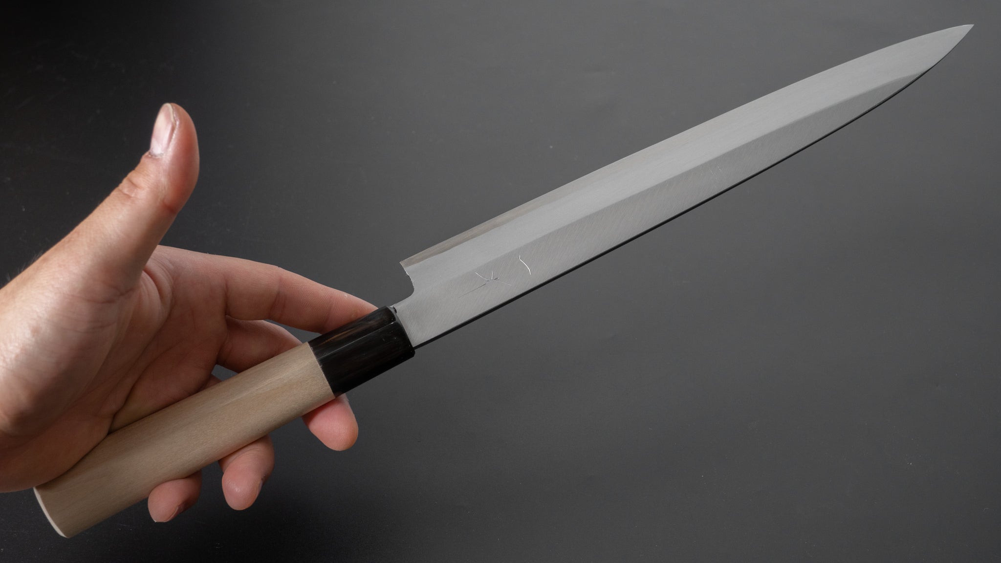Premium Hitohira Gorobei Blue #2 Left-Handed Yanagiba Sushi Knife 270mm - Japanese Ho Wood D-Shaped Handle - Perfect for Sushi Chefs & Left-Handed Professionals