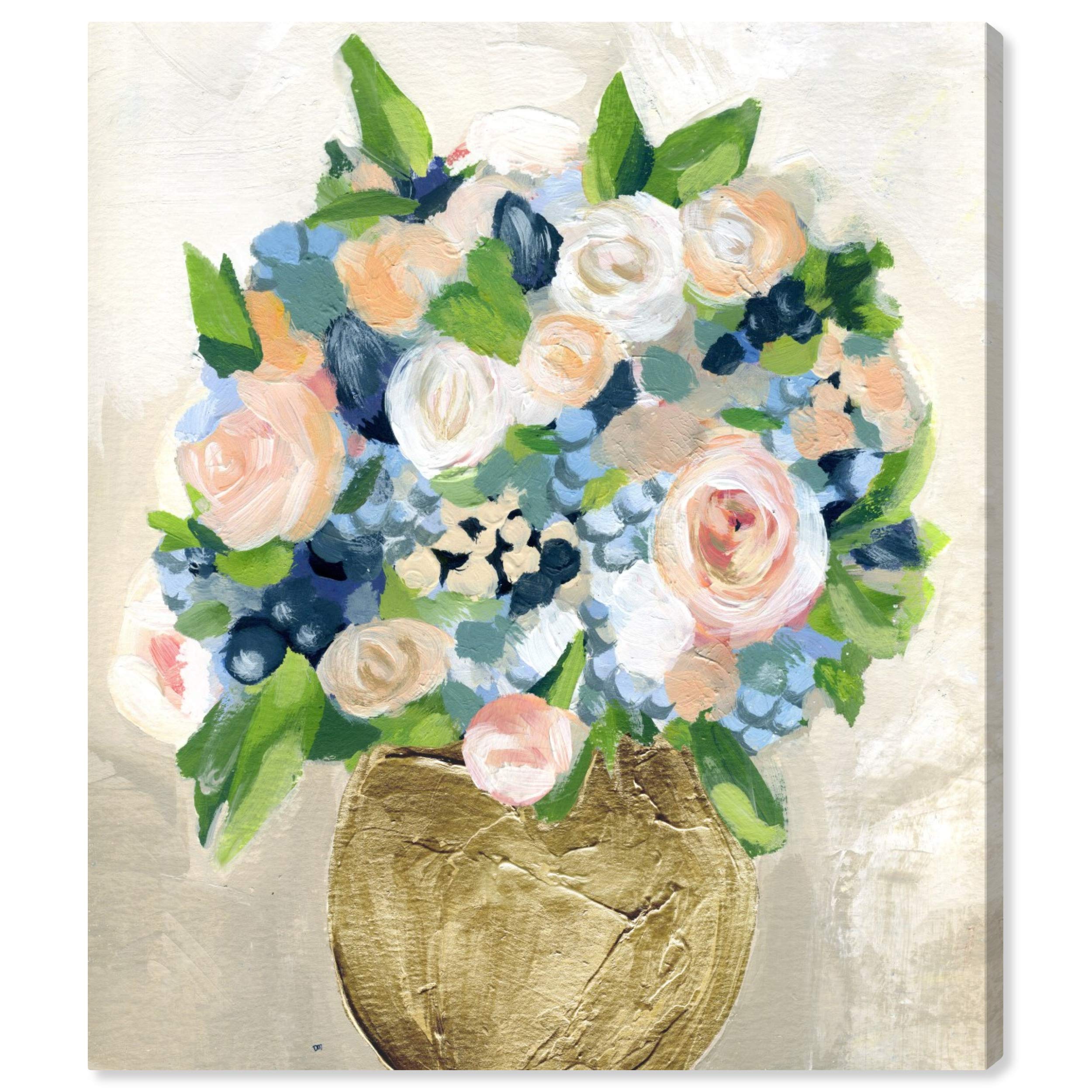Oliver Gal Artist Co. Floral Wall Art Canvas Print - 'June Peonies' Home Decor Painting, 20x24 Inches, Orange & Green Botanical Art - Perfect for Living Room, Bedroom & Office Wall Decor
