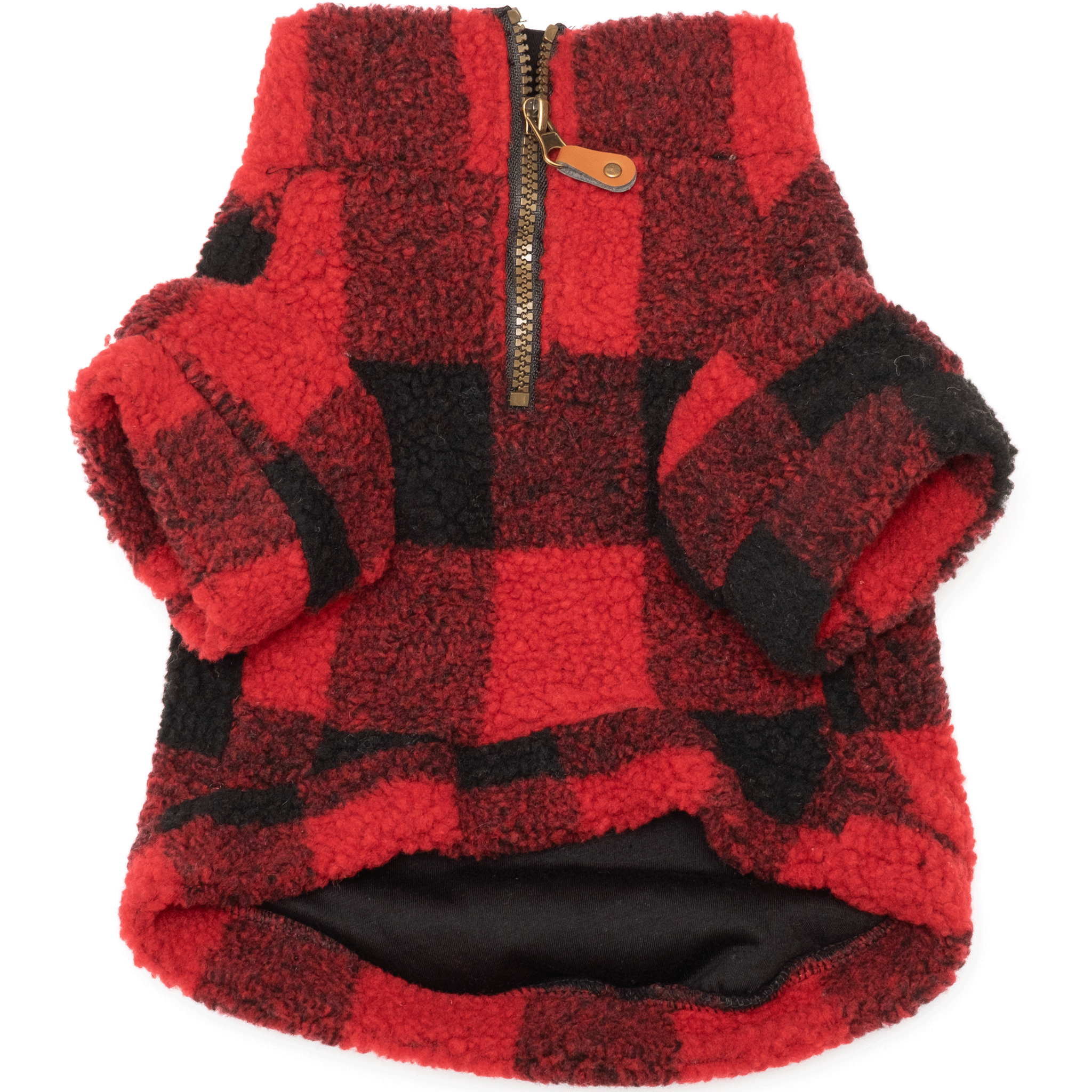 The Worthy Dog Red & Black Quarter Zip Pullover - Stylish & Comfortable Dog Apparel for Outdoor Adventures & Casual Wear