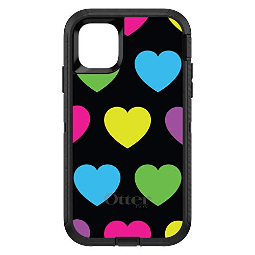 Black Multi Color Hearts On Black Case