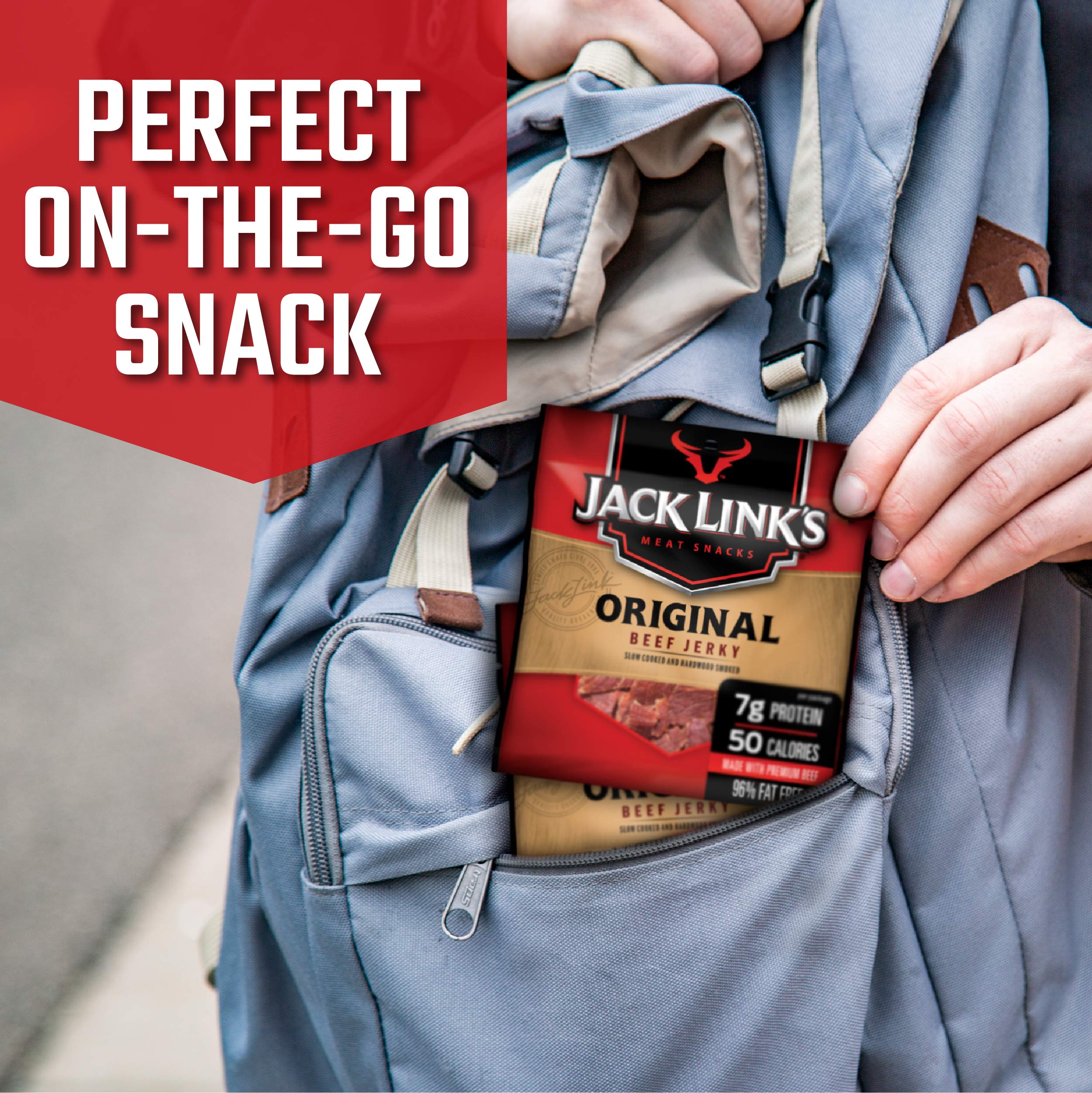 Jack Link's Beef Jerky Variety Pack - Original, Teriyaki & Peppered (20 Count) | High Protein (13g per Serving), Gluten-Free Meat Snacks for Hiking, Camping & On-The-Go Energy Boost