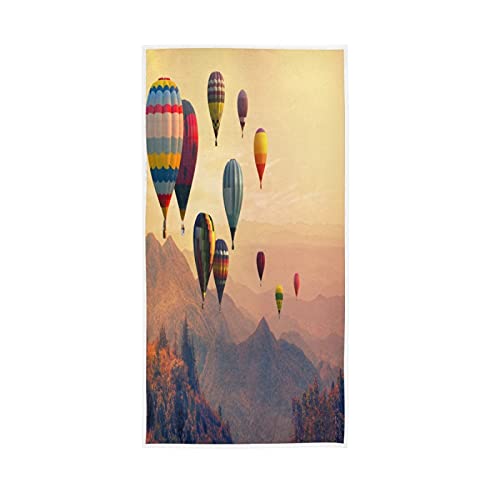 Xigua Hot Air Balloon Hand Towel - Super Soft & Highly Absorbent 15x30 Inch Washcloth for Bathroom, Spa, Hotel & Gym - Quick Drying & Luxurious Towel for Face, Hands & Body Care