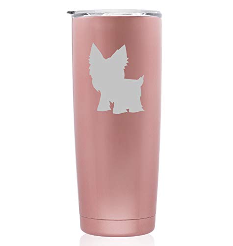 Rose Gold Double Wall Vacuum Insulated Stainless Steel Tumbler - 20oz Skinny Travel Mug for Hot & Cold Drinks - Perfect for Coffee, Tea, Water & Smoothies - Ideal for Office, Commuting, Gym & Outdoor Activities
