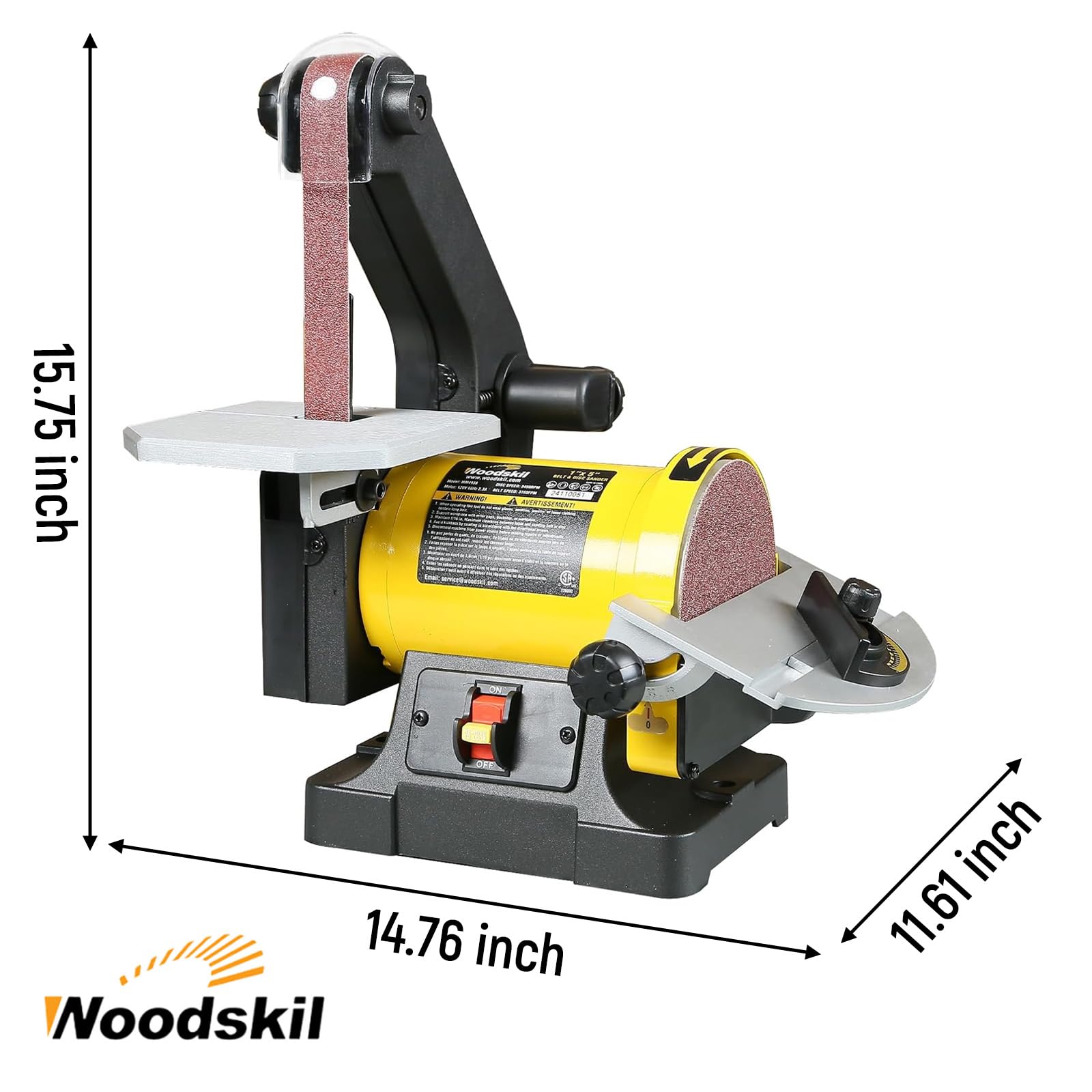 Upgraded 1 in. x 30 in. Belt & 5 in. Disc Sander for Woodworking - Heavy Duty Bench Sander for Sanding, Polishing & Sharpening - Perfect for DIY Projects, Furniture Making & Metalworking
