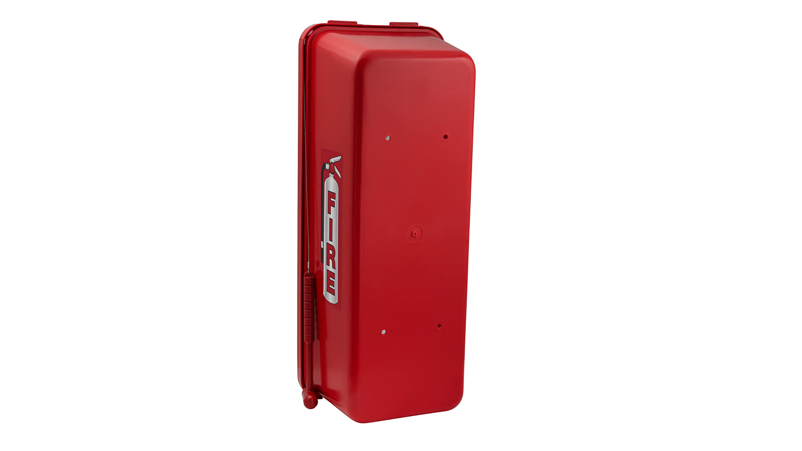 10 lb. Red Surface-Mounted Fire Extinguisher Cabinet with Hammer - Wall Mounted Safety Storage for Home, Garage & Outdoor Use - Fire Protection Equipment for Emergency Preparedness