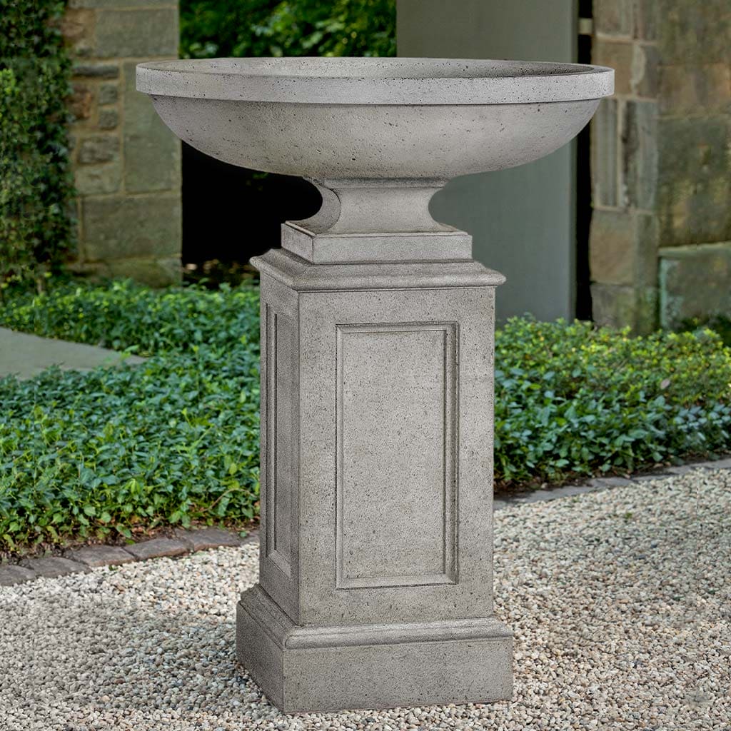Campania International Sutton Urn with Estate Pedestal - Elegant Outdoor Garden Urn for Flowers, Plants & Memorial Decor - Perfect for Patio, Cemetery & Home Landscaping