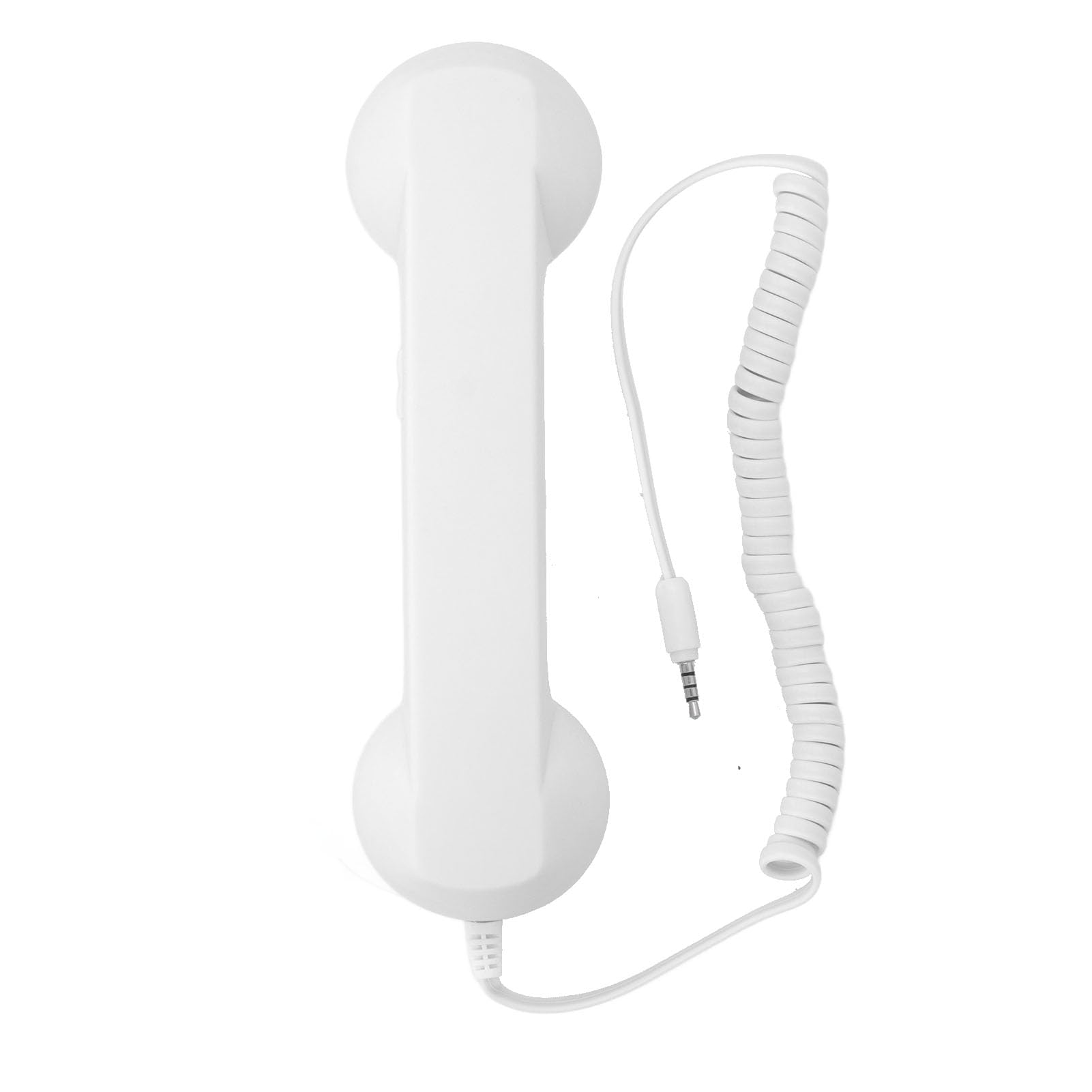 Vintage 3.5mm Retro Phone Handset - Crystal Clear Sound for iPhone & Smartphones - Perfect for Office, Home & Call Centers (White)